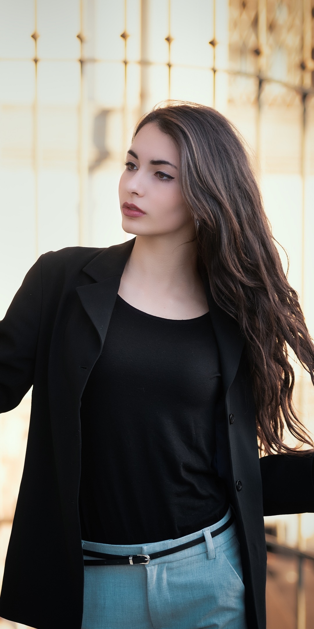 Women Model, Brunette, Lipstick, Long Hair, Brown Eyes, 1080x2160, Phone HD Wallpaper