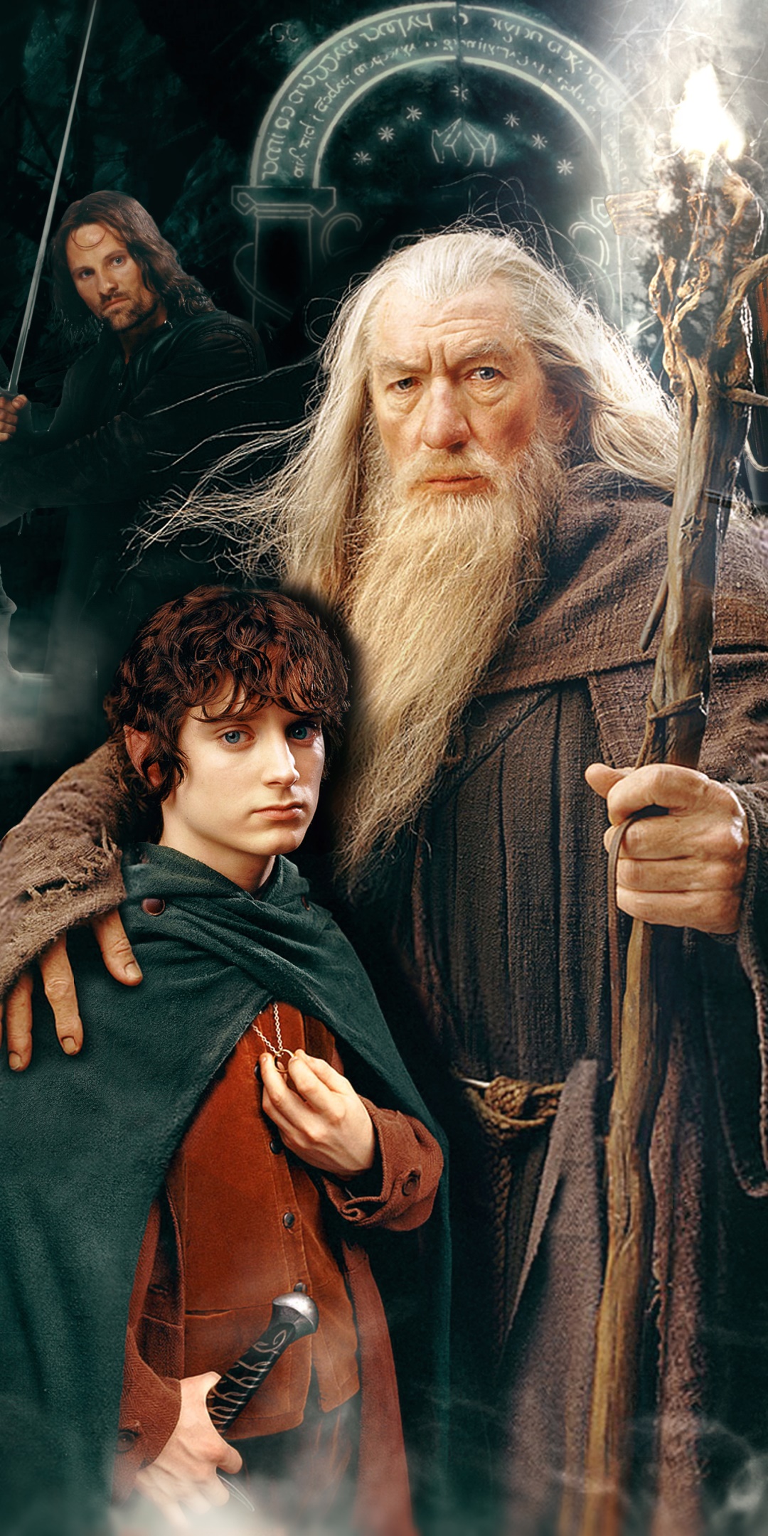 Movie The Lord Of The Rings, Frodo Baggins, Aragorn, Gandalf, Lord Of The Rings, 1080x2160, Phone HD Wallpaper