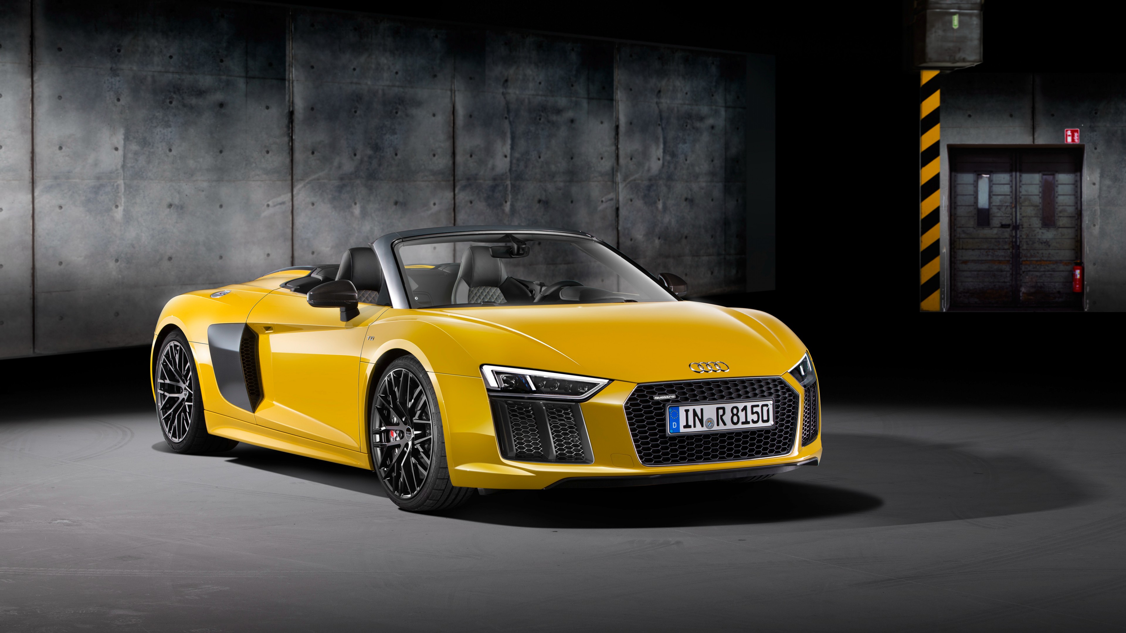 Audi R8, NYIAS 2016, supercar, yellow, HD Wallpaper