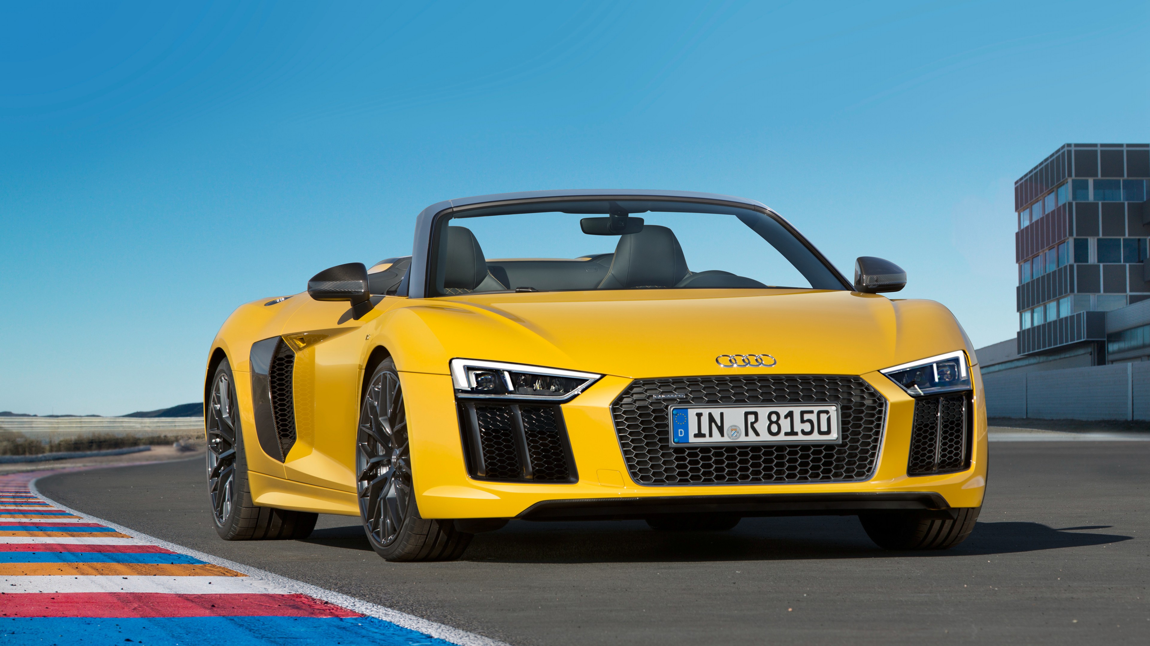 Audi R8, NYIAS 2016, supercar, yellow, HD Wallpaper