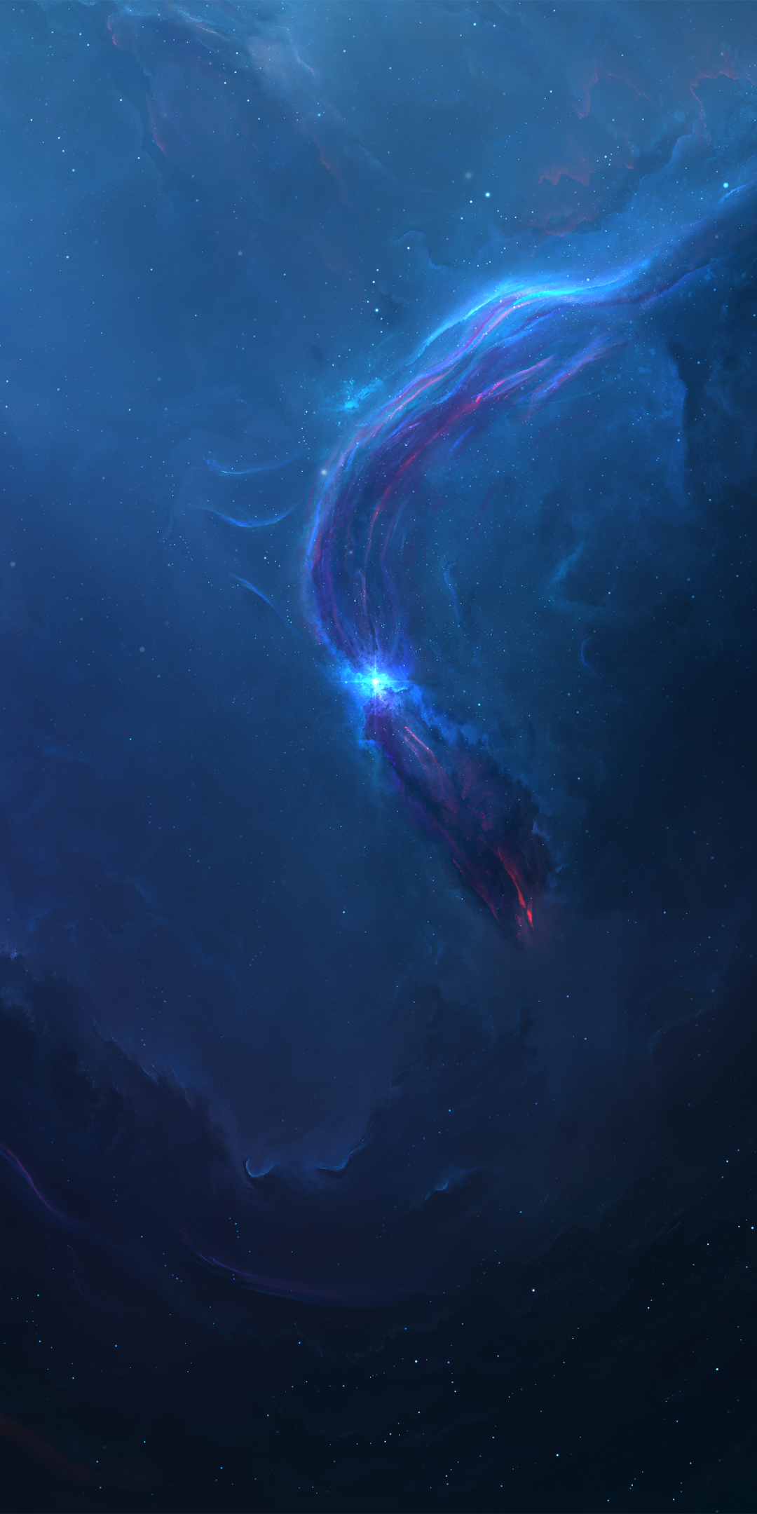 Sci Fi Nebula, Space, Cosmos, Blue, Stars, 1080x2160, Phone HD Wallpaper