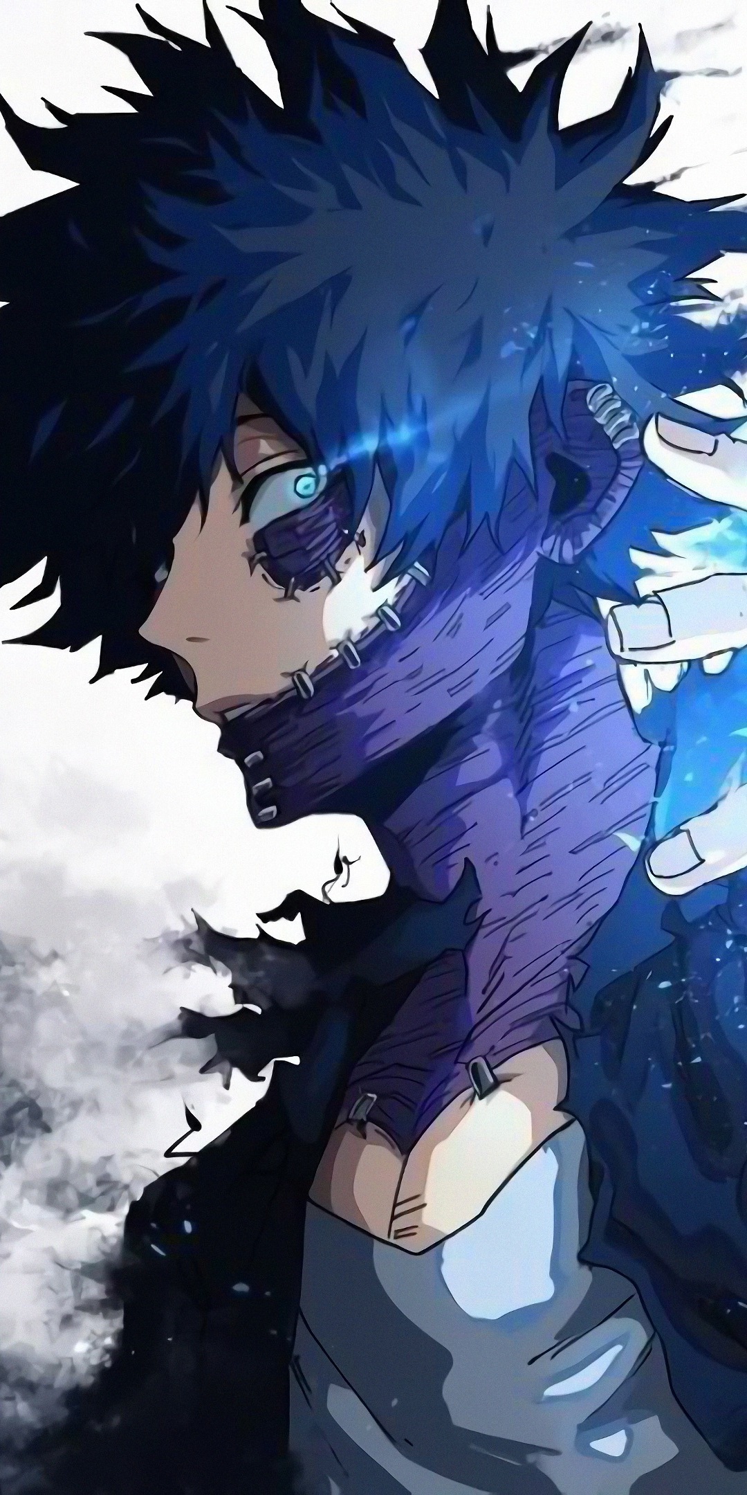 Anime My Hero Academia, Blue Eyes, Dabi (Boku No Hero Academia), Black Hair, Scar, 1080x2160, Phone HD Wallpaper