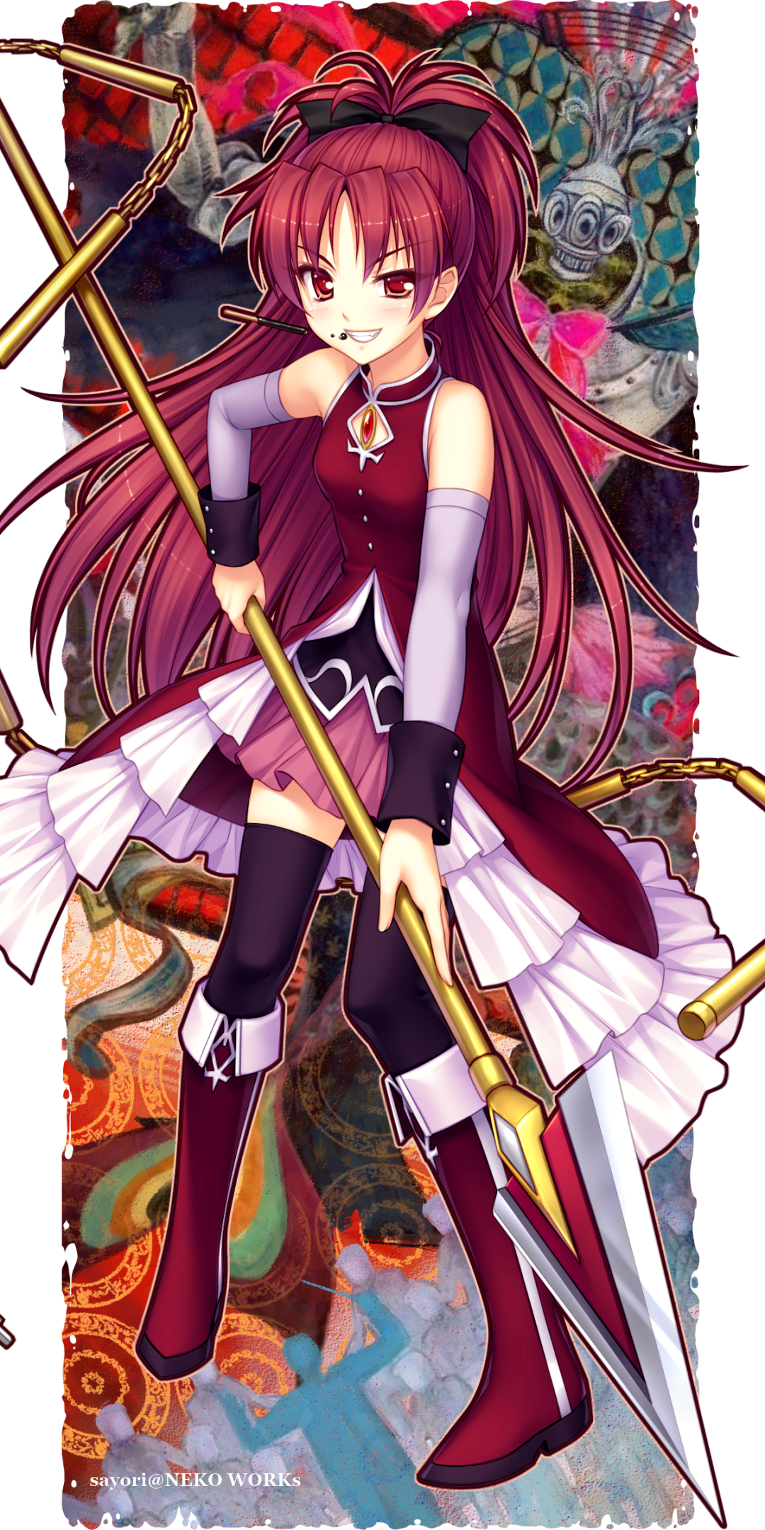 Anime Puella Magi Madoka Magica, Kyōko Sakura, 1080x2160, Phone HD Wallpaper