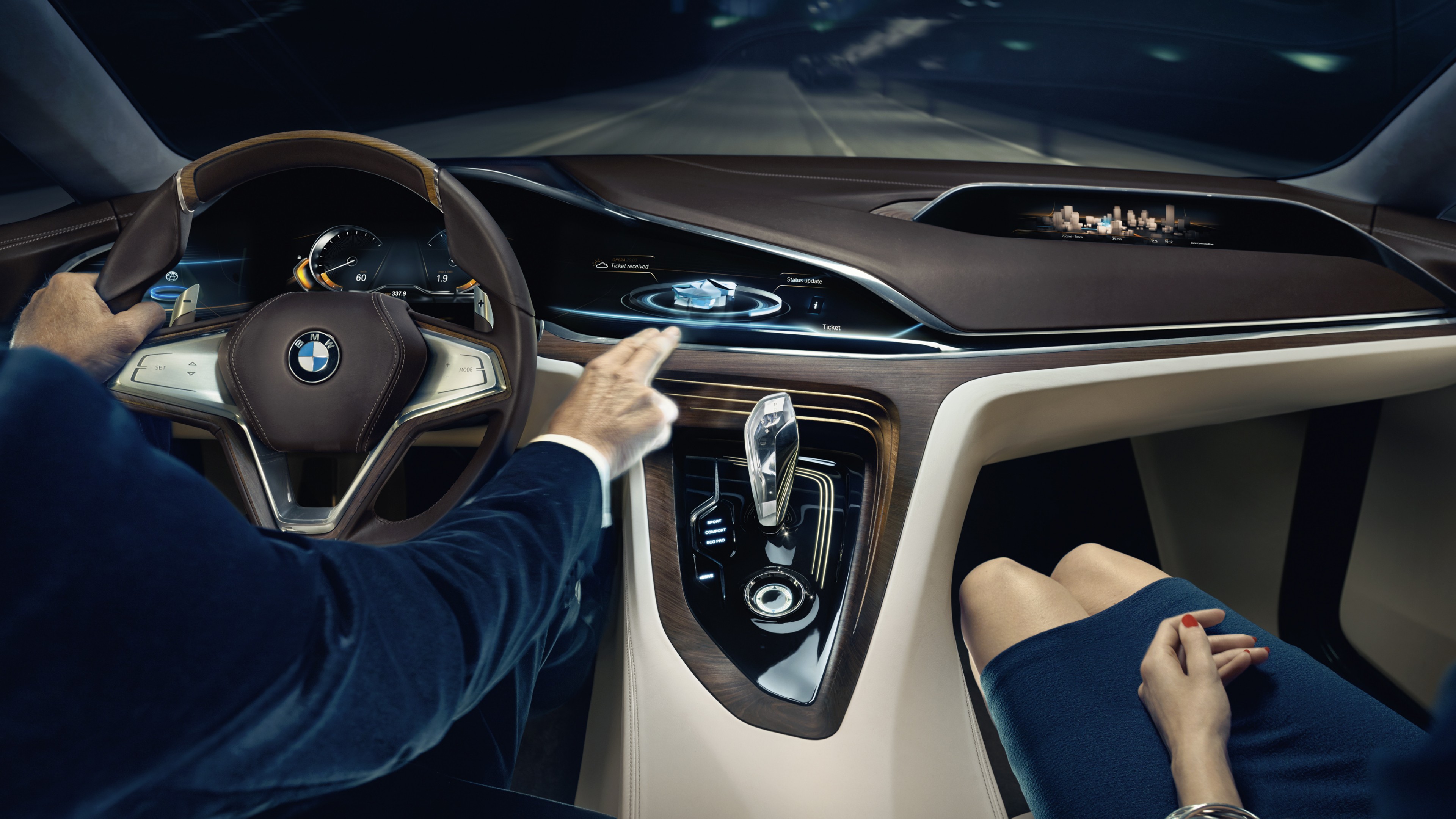 BMW Vision Future Luxury, 9 series, sedan, luxury cars, interior, HD Wallpaper