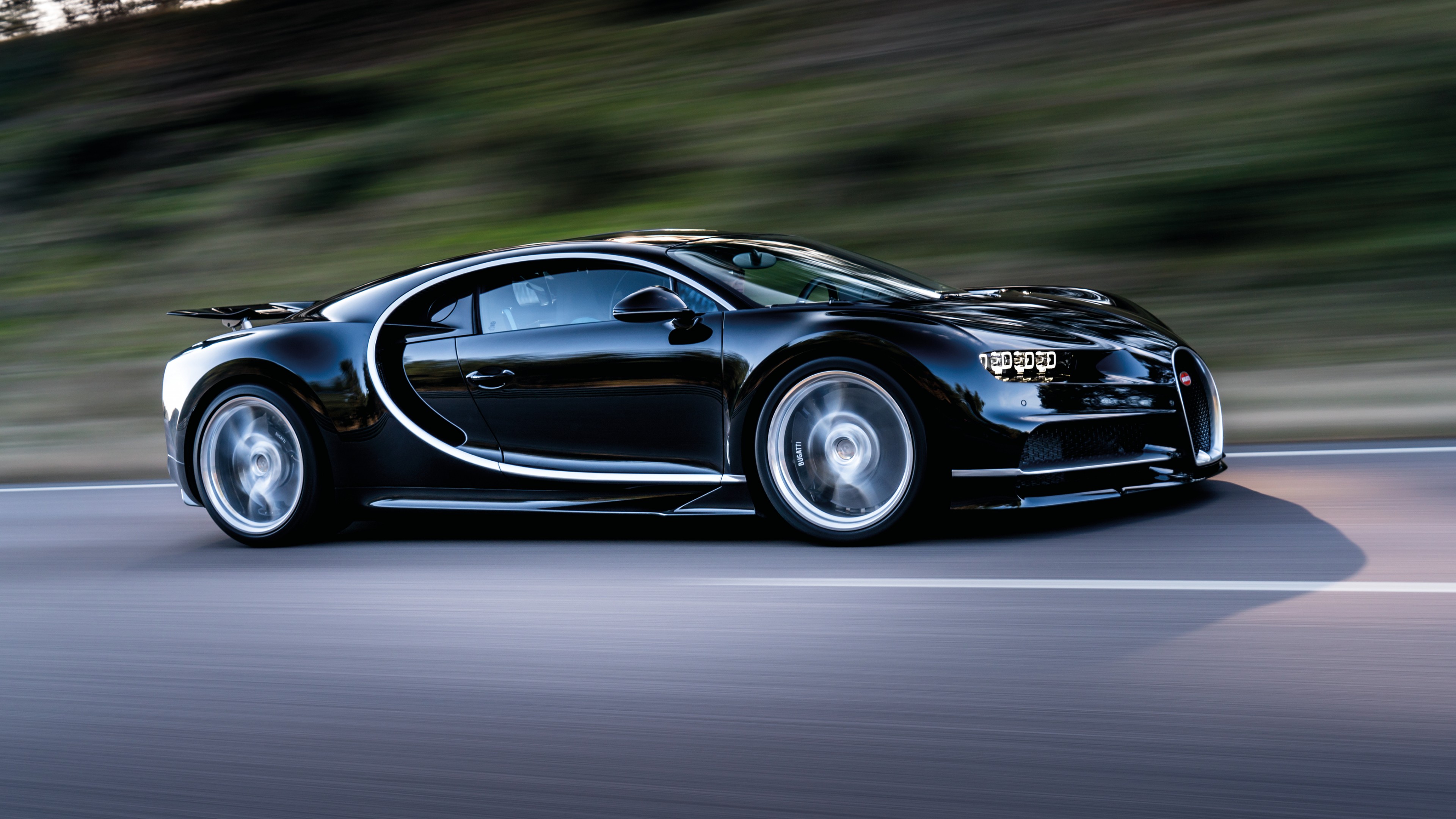 Bugatti Chiron, Geneva Auto Show 2017, hypercar, black, HD Wallpaper
