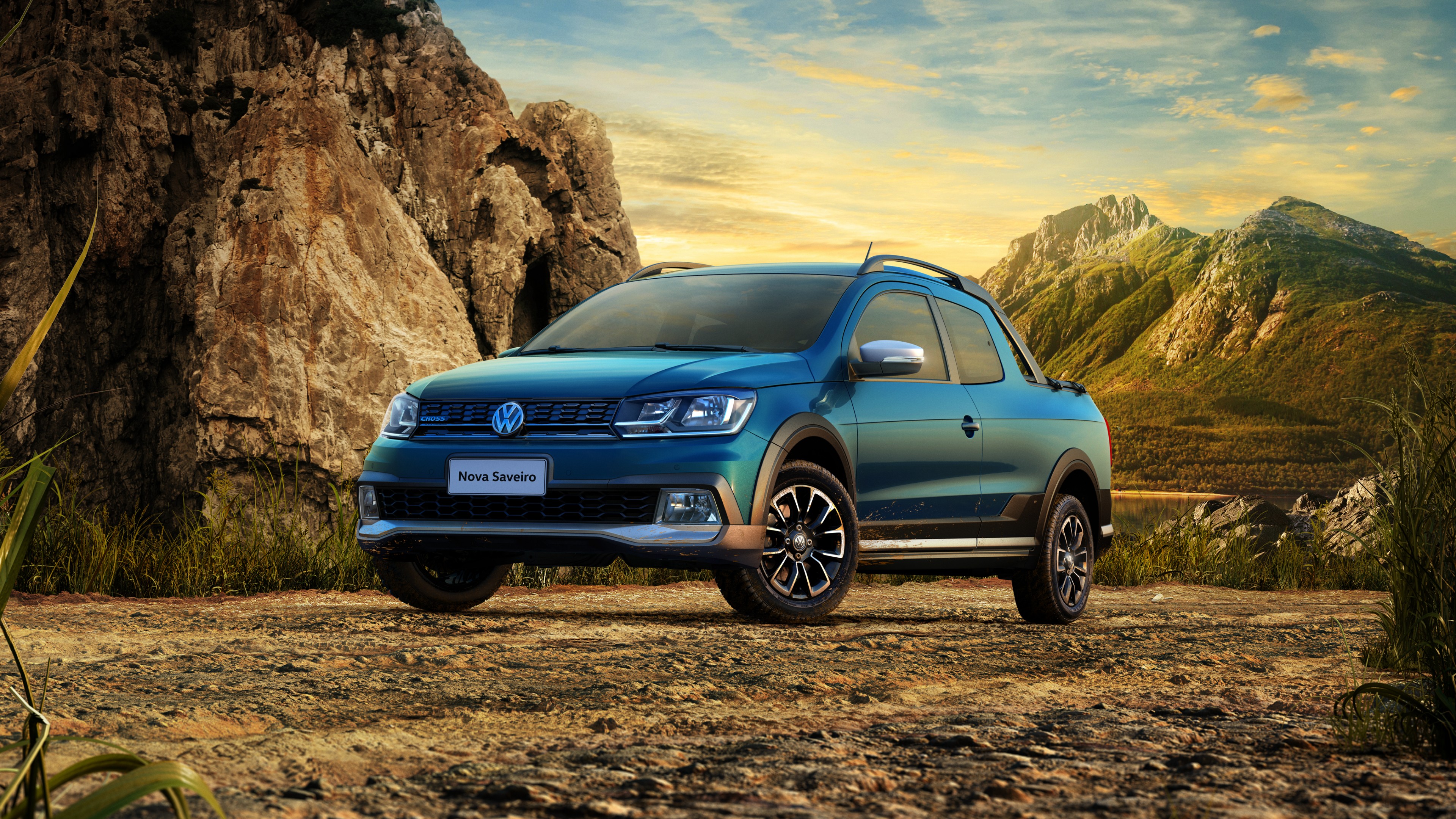 Volkswagen Saveiro Cross CD, pickup, blue, HD Wallpaper