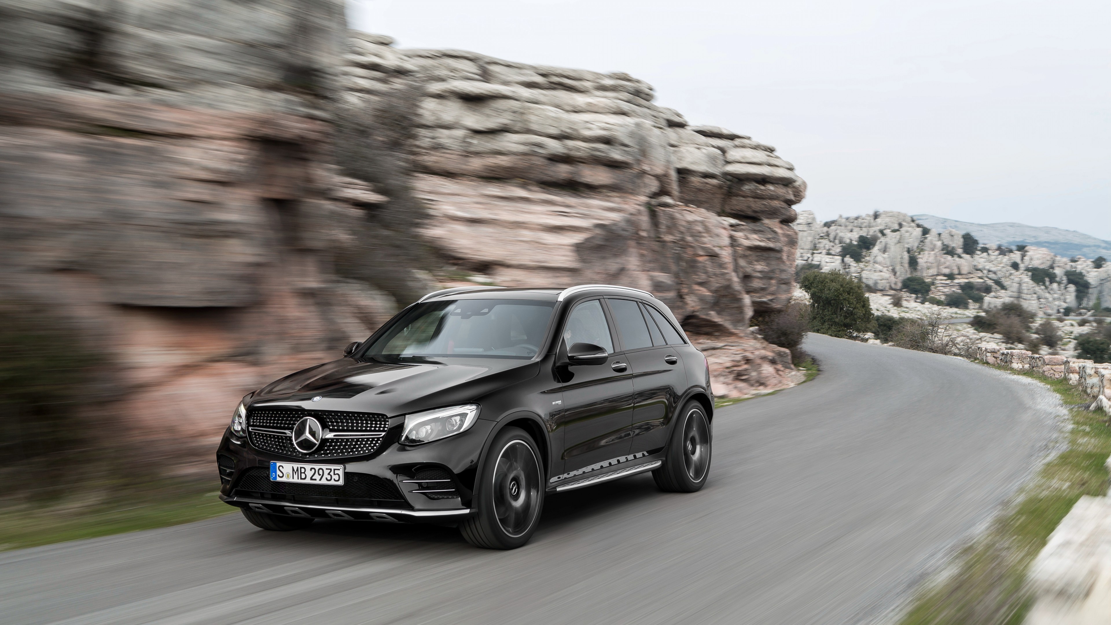 Mercedes-AMG GLC 43, 4MATIC (X253), NYIAS 2016, crossover, black, HD Wallpaper