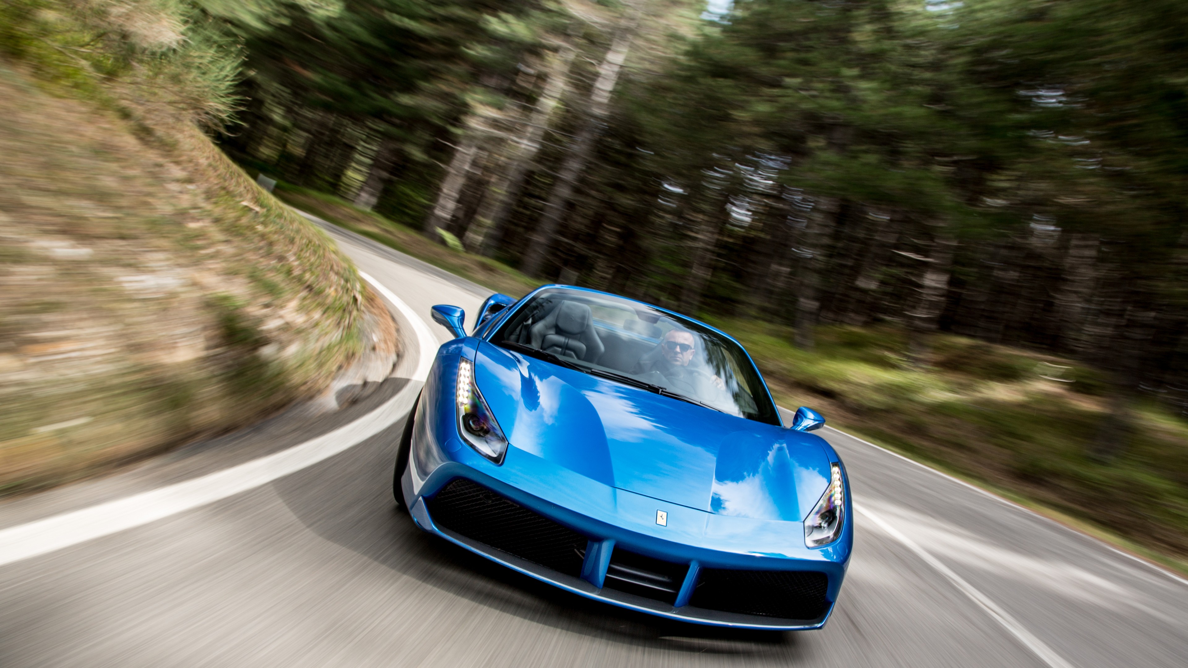 Ferrari 488 Spider, cabriolet, roadster, blue, HD Wallpaper