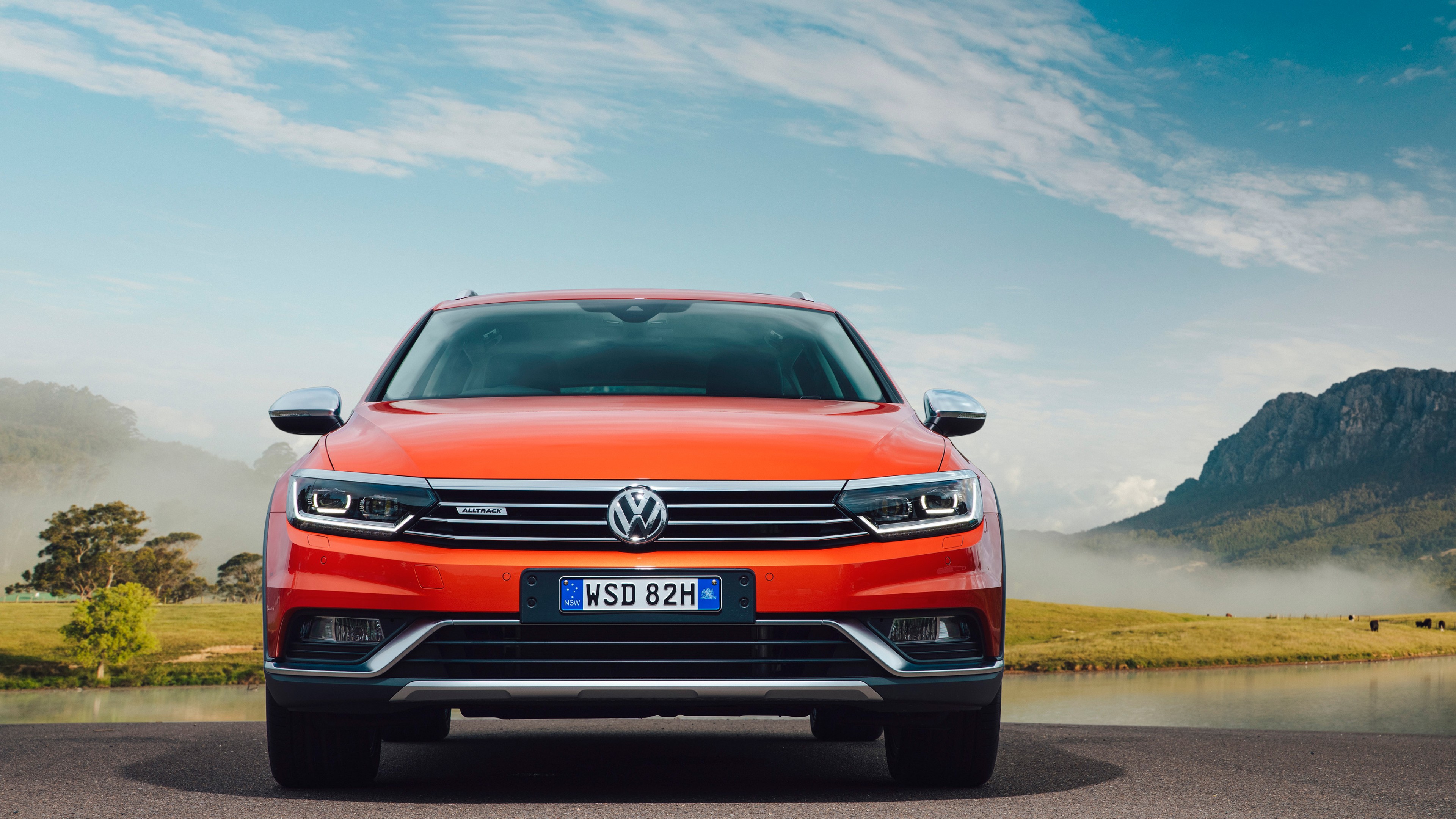Volkswagen Passat Alltrack, sedan, orange, HD Wallpaper