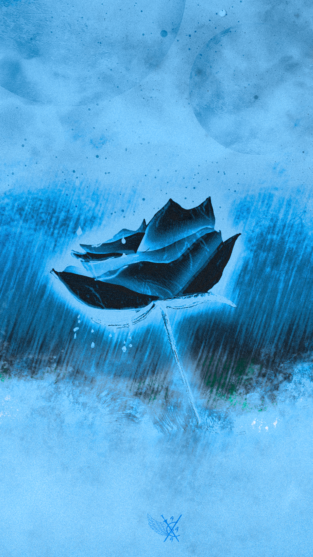 Artistic Flower, Rose, Blue, 1080x1920, Phone HD Wallpaper