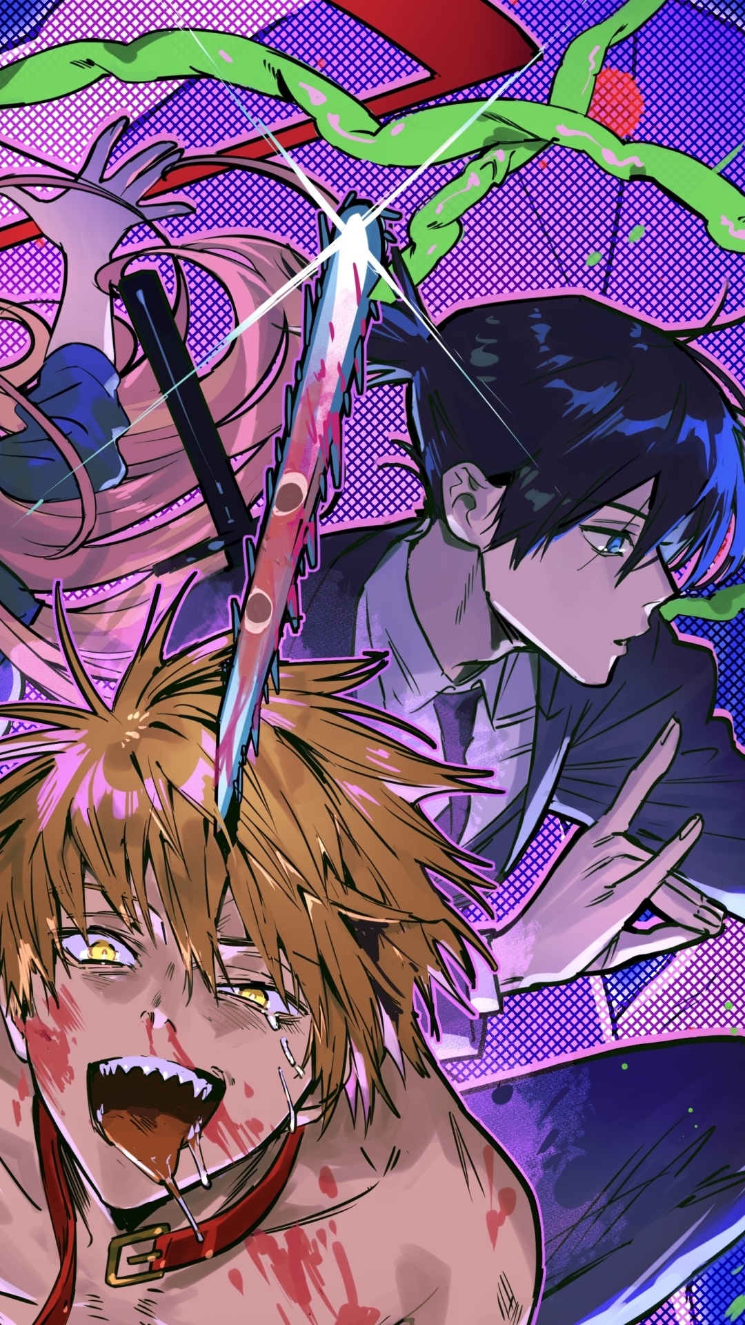 Anime Chainsaw Man, Makima (Chainsaw Man), Denji (Chainsaw Man), 1080x1920, Phone HD Wallpaper
