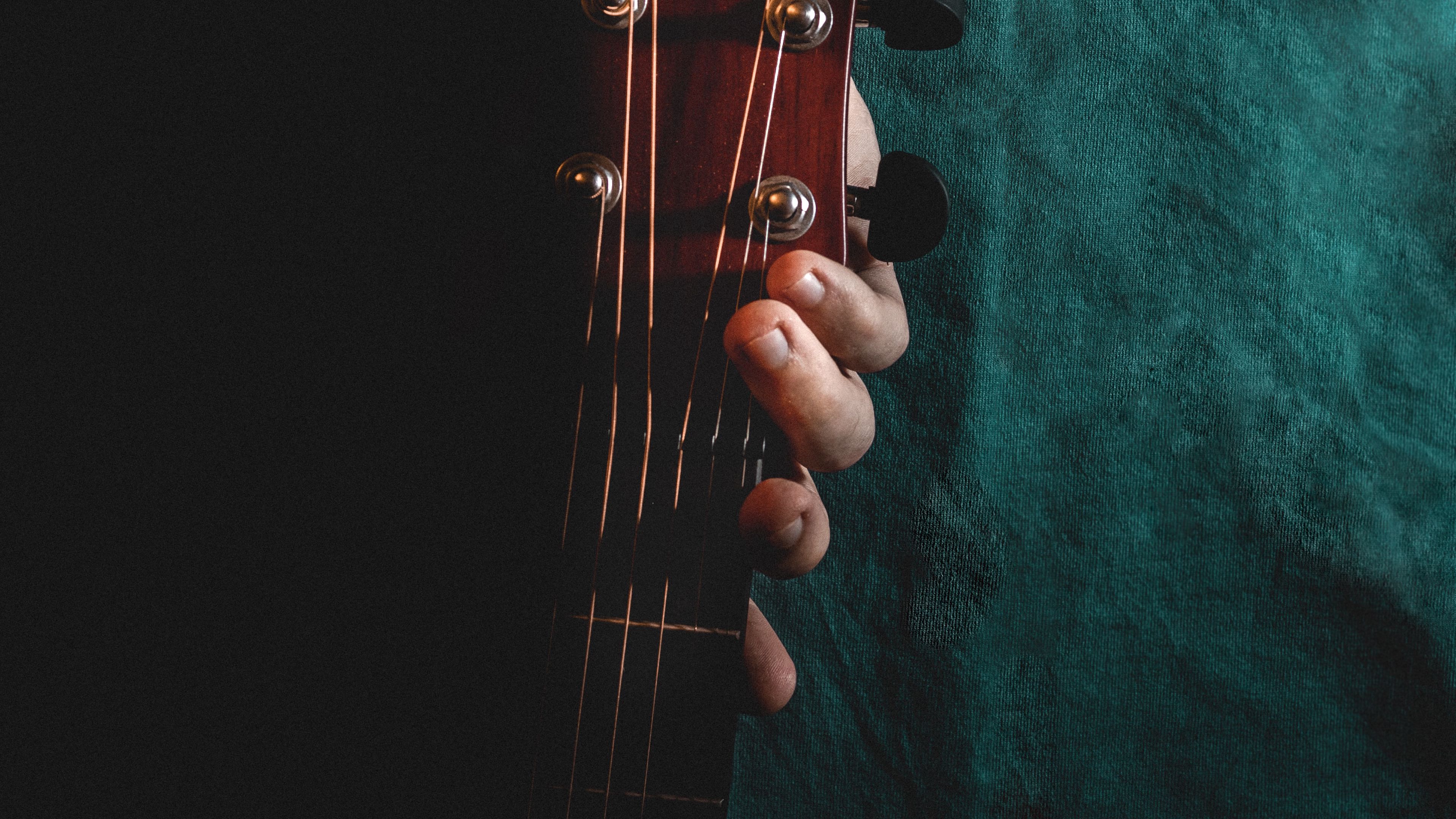 guitar, tattoo, hand, fingers, strings, 4k, HD Wallpaper