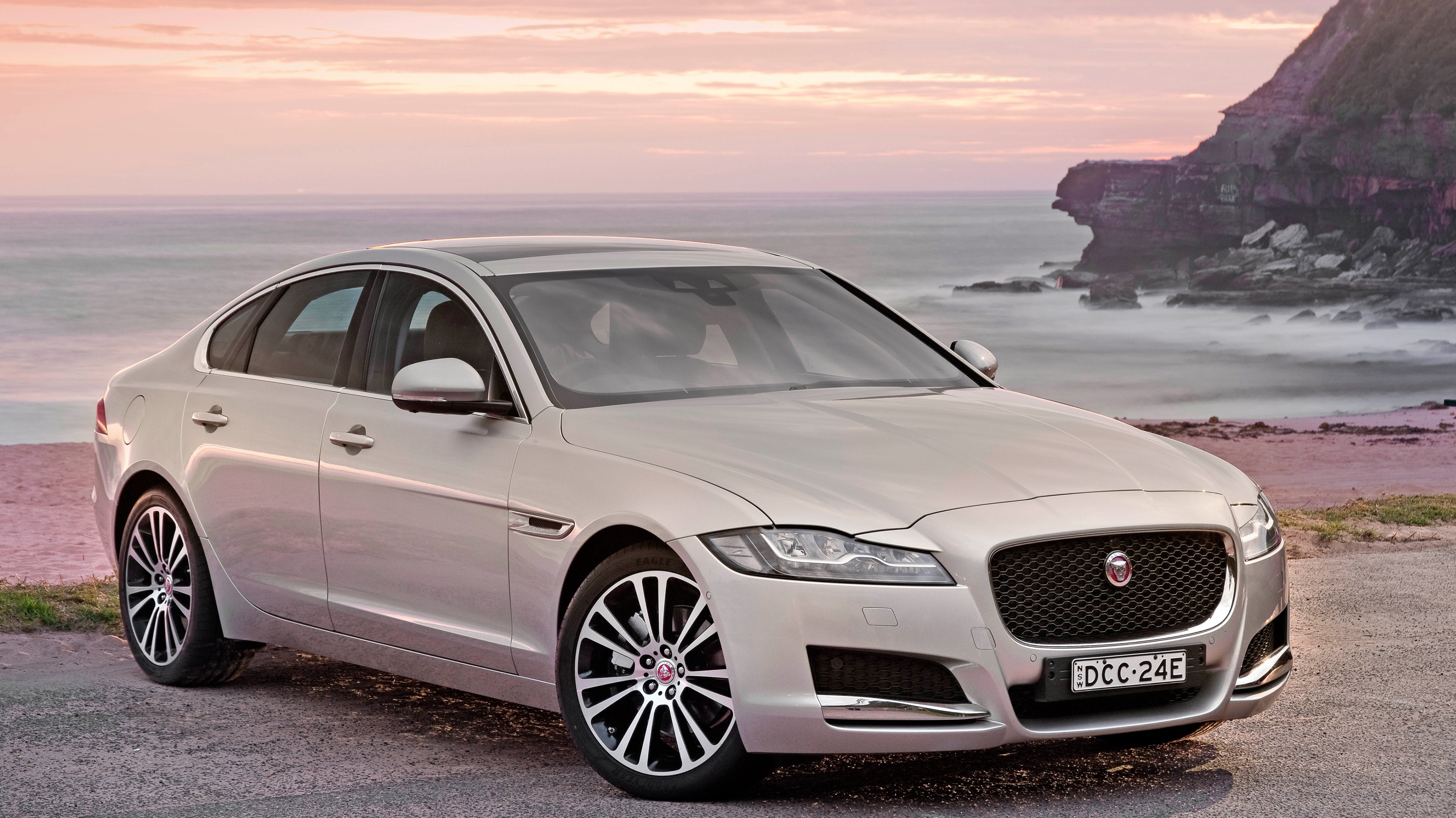 Jaguar XF Portfolio, sedan, grey, HD Wallpaper