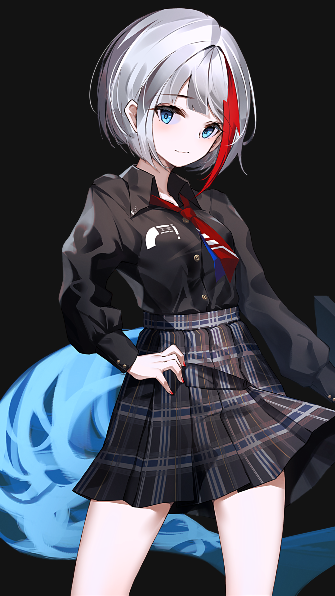 Anime Azur Lane, Admiral Graf Spee (Azur Lane), Skirt, Grey Hair, Short Hair, Blue Eyes, 1080x1920, Phone HD Wallpaper