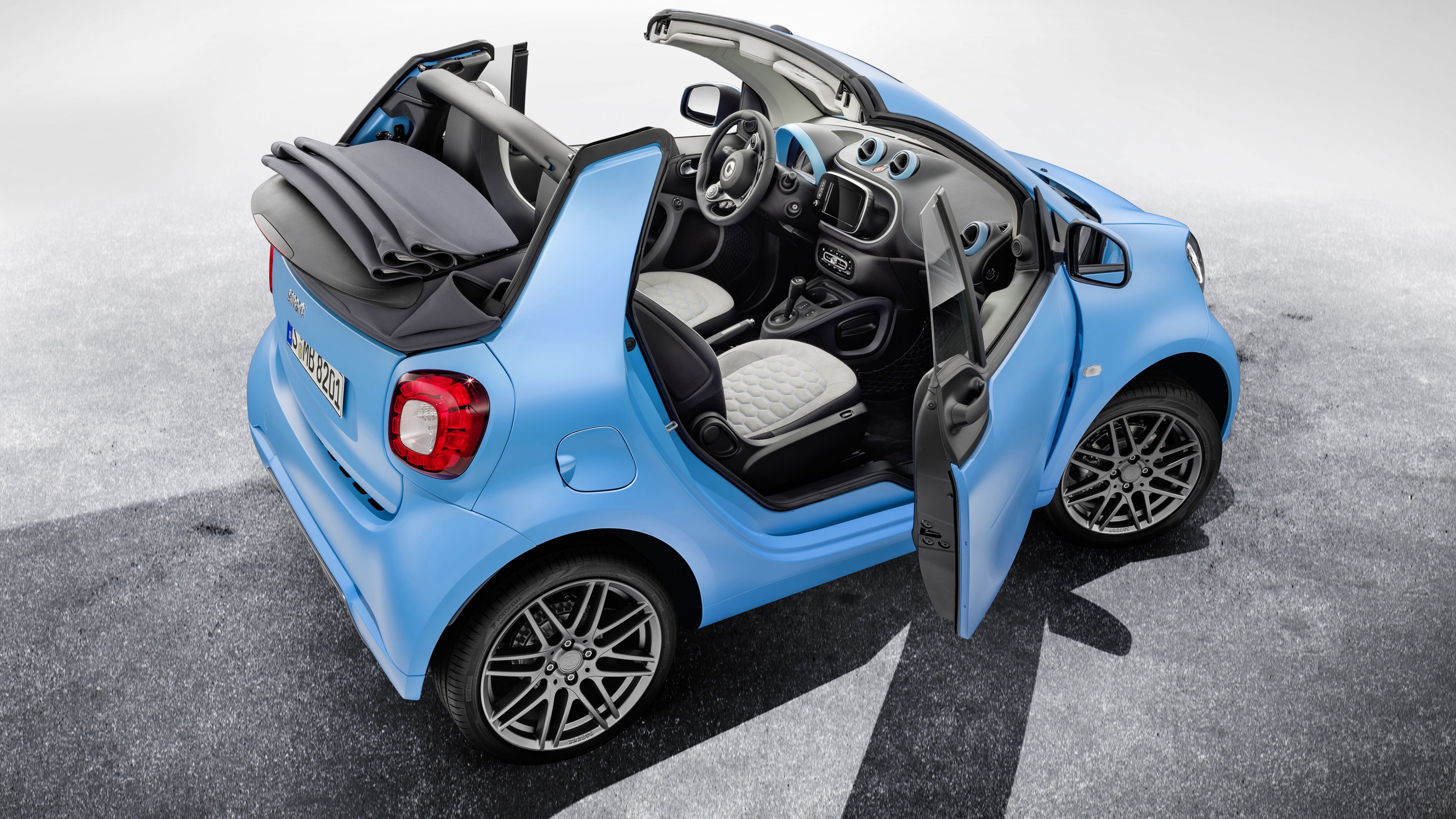 Smart Fortwo cabrio, BRABUS edition, Geneva Auto Show 2016, blue, HD Wallpaper