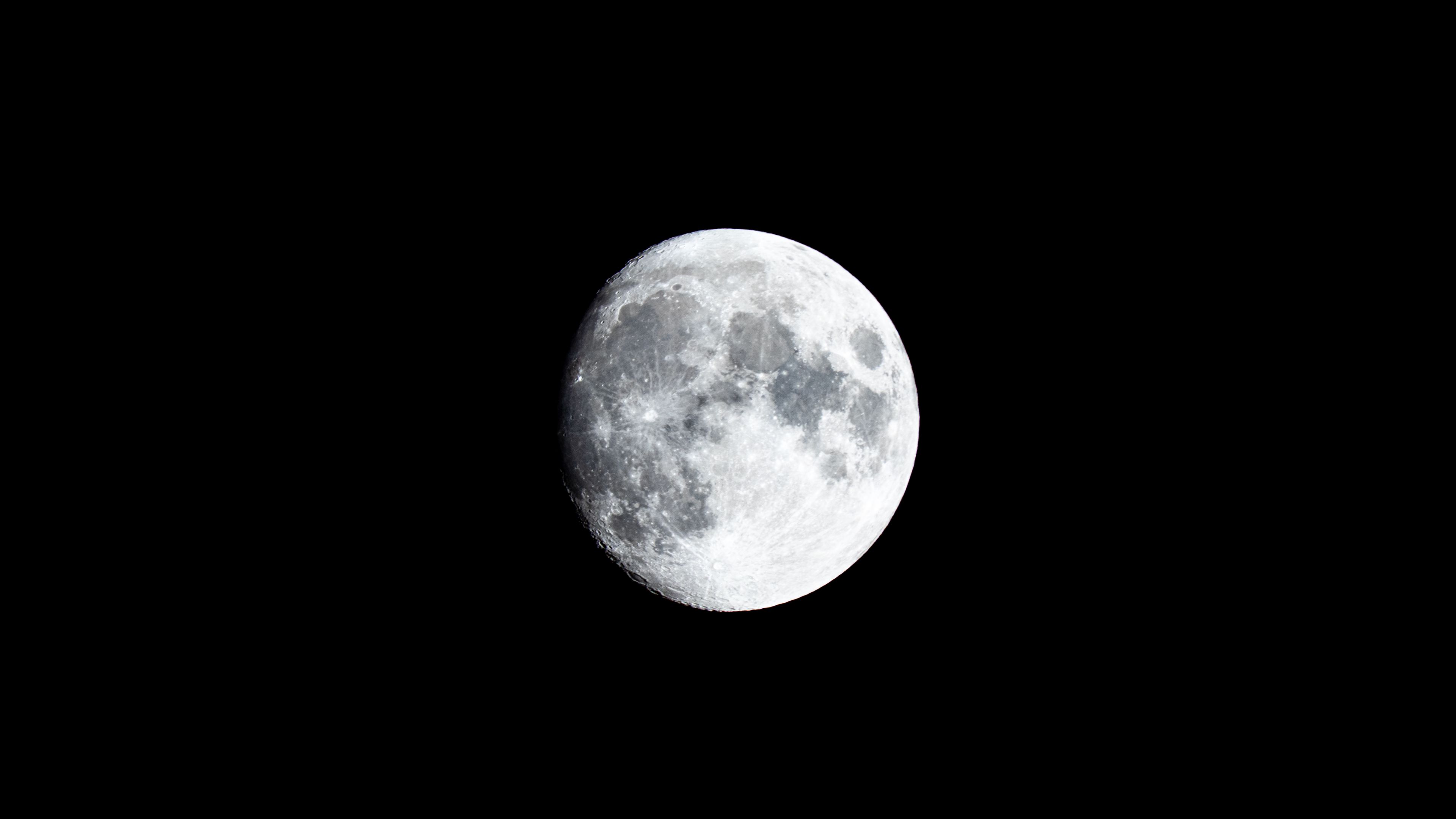moon, satellite, night, space, 4k, HD Wallpaper