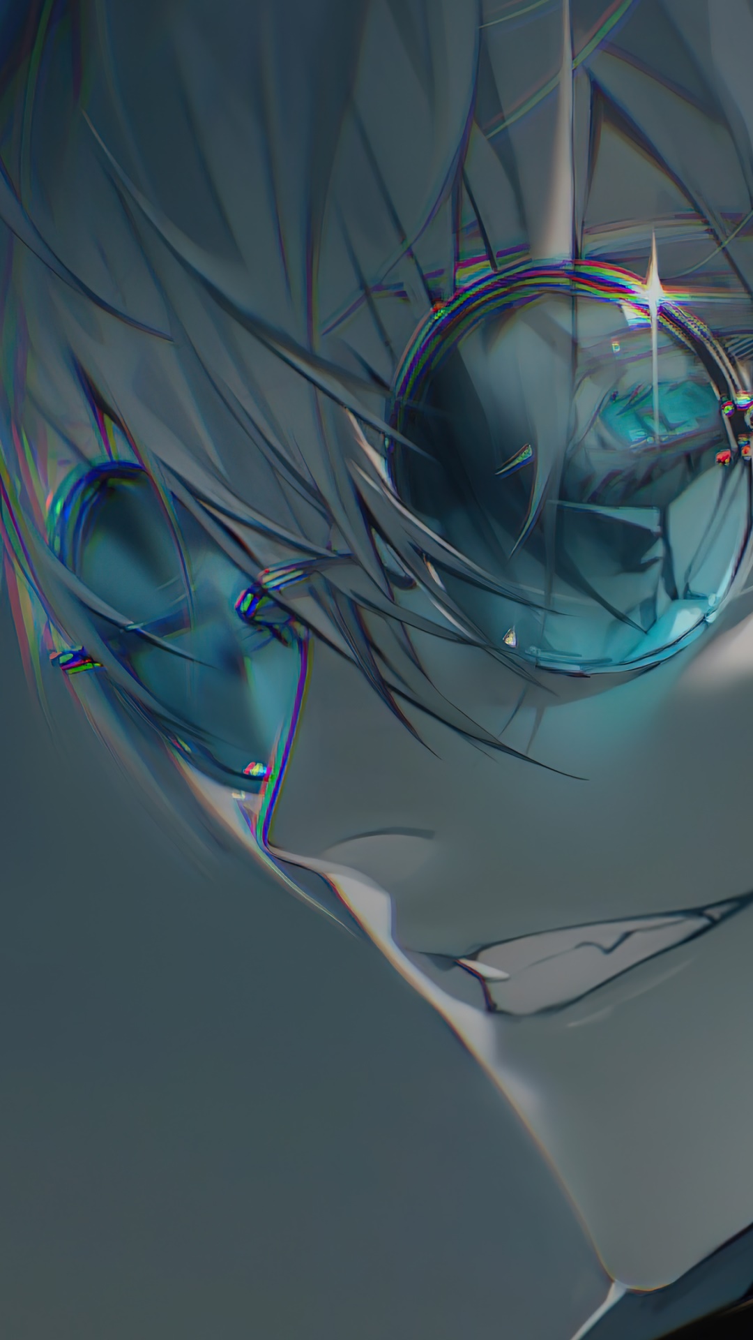 Anime Jujutsu Kaisen, Blue Eyes, Glasses, White Hair, Satoru Gojo, 1080x1920, Phone HD Wallpaper