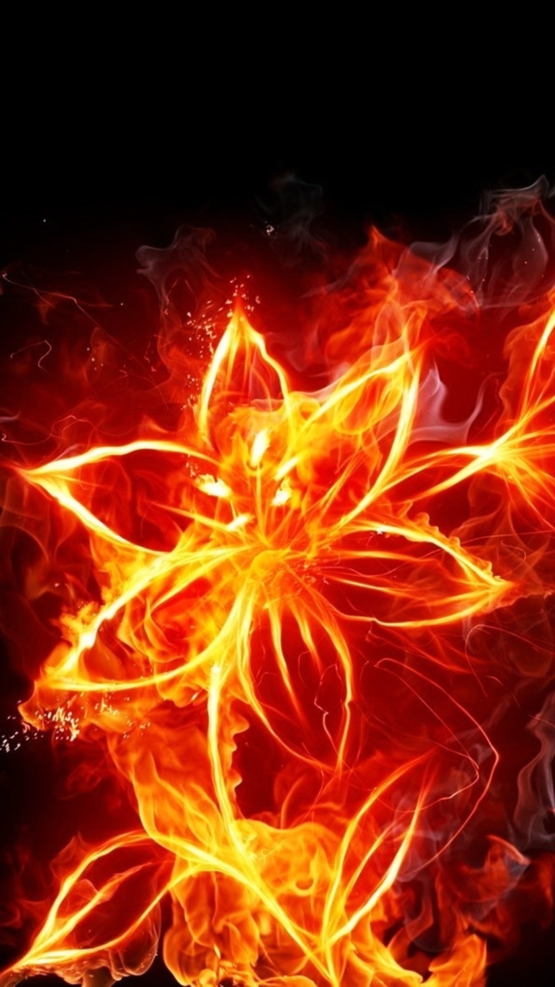 Artistic Flower, Fire, Smoke, 1080x1920, Phone HD Wallpaper