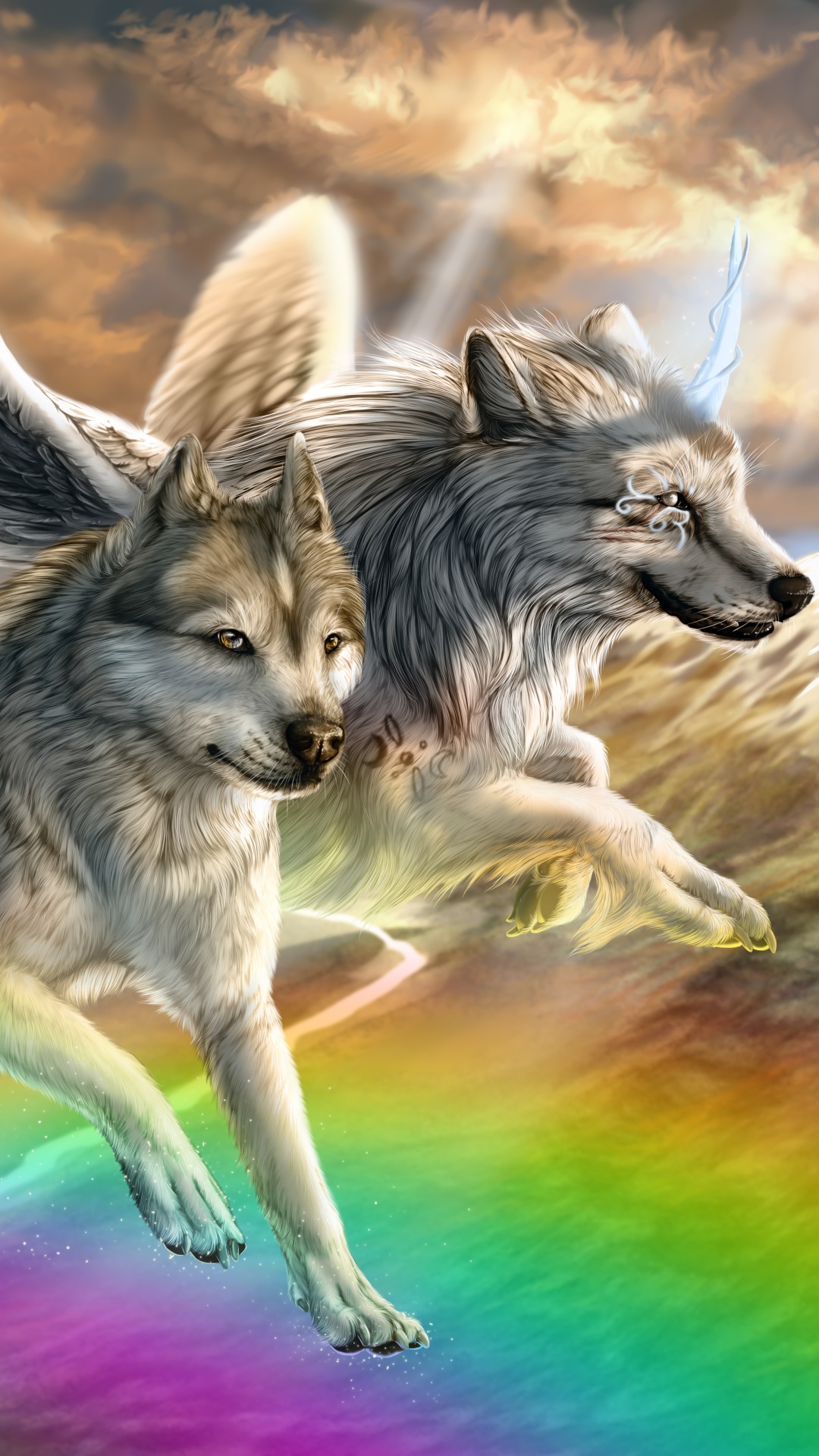 Fantasy Wolf, 1080x1920, Phone HD Wallpaper
