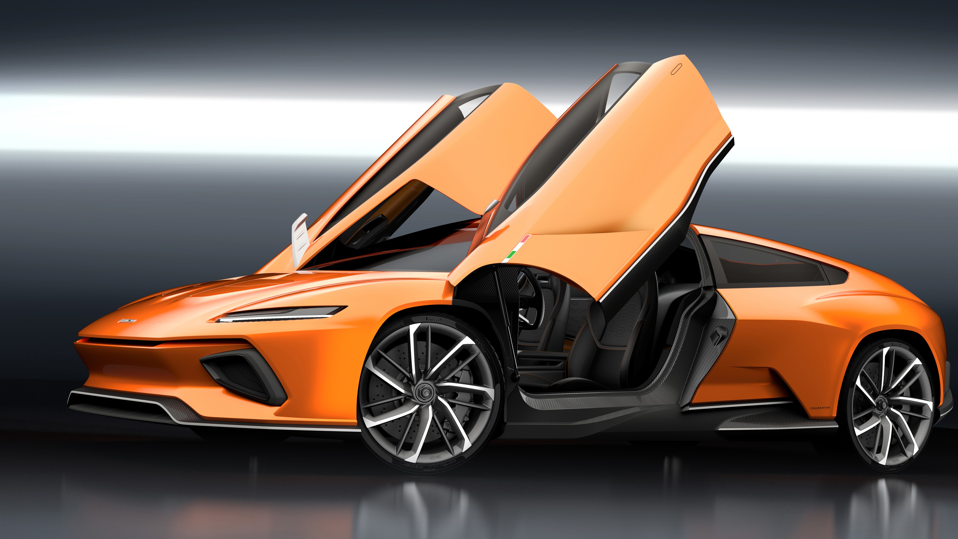 GT Zero, Geneva Auto Show 2016, Shuting break, electric cars, orange, HD Wallpaper