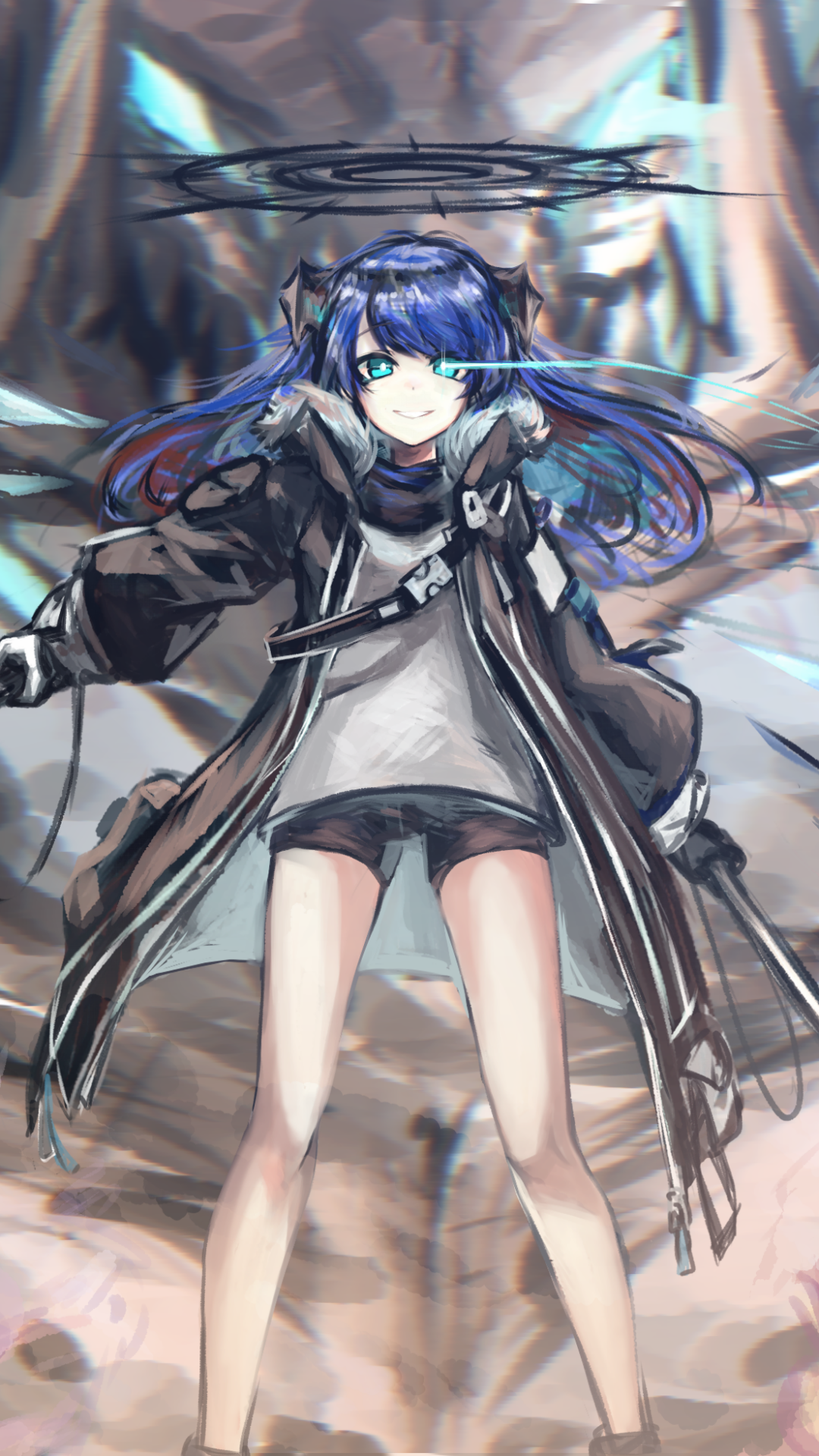 Video Game Arknights, Blue Hair, Aqua Eyes, Shorts, Wings, Mostima (Arknights), 1080x1920, Phone HD Wallpaper