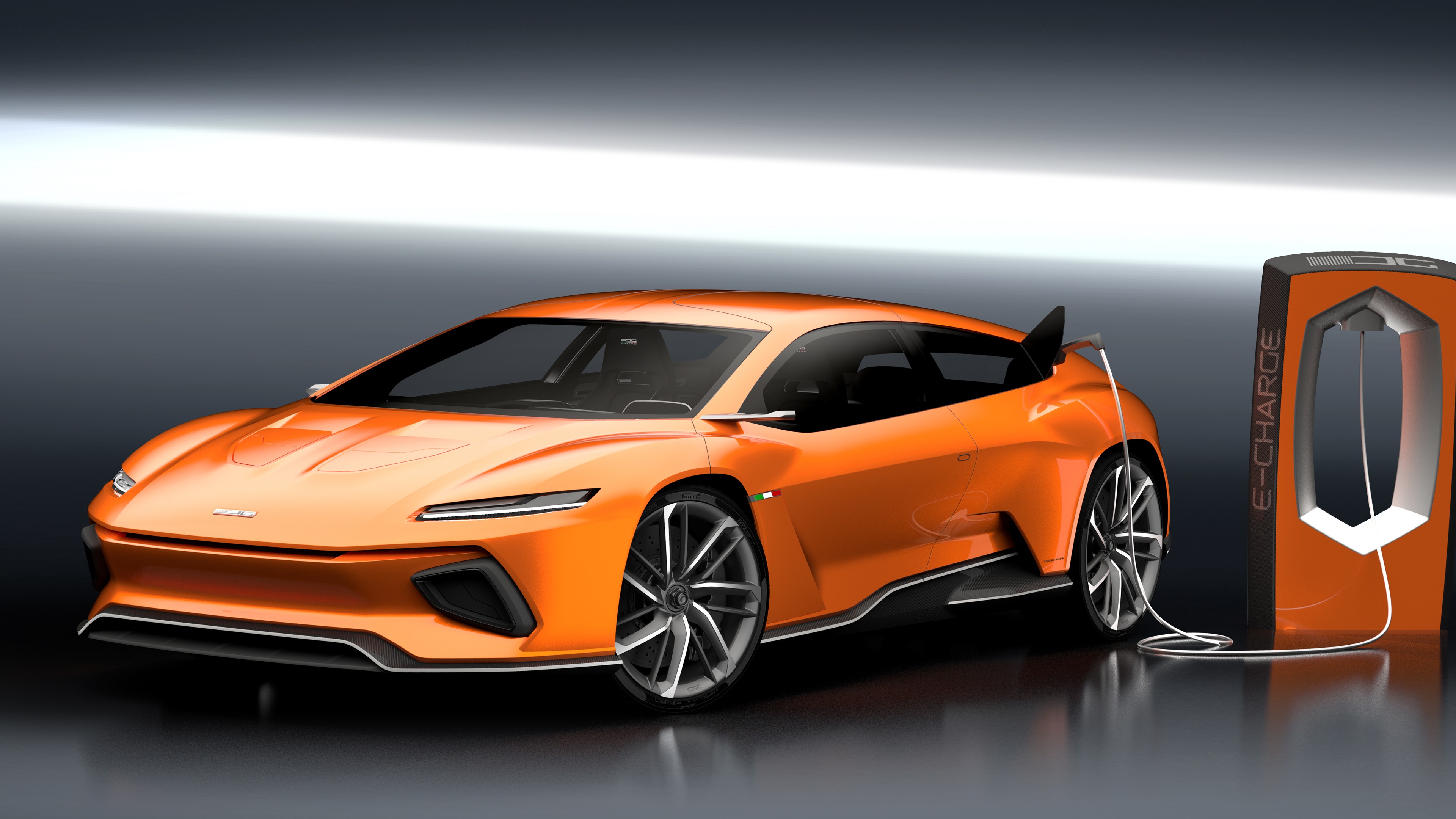 GT Zero, Geneva Auto Show 2016, Shuting break, electric cars, orange, HD Wallpaper