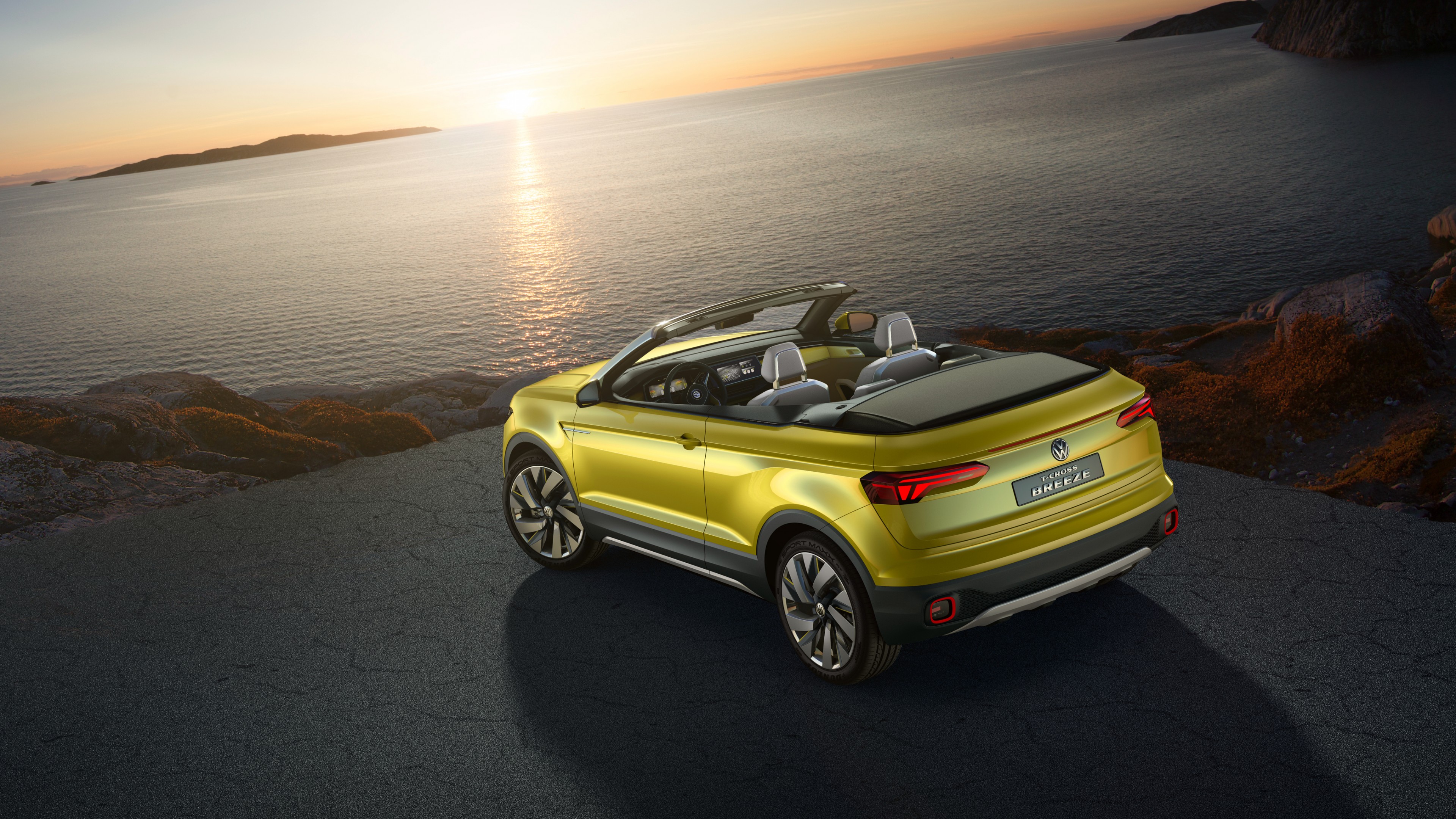 Volkswagen T-cross, Geneva Auto Show 2016, crossover, yellow, HD Wallpaper