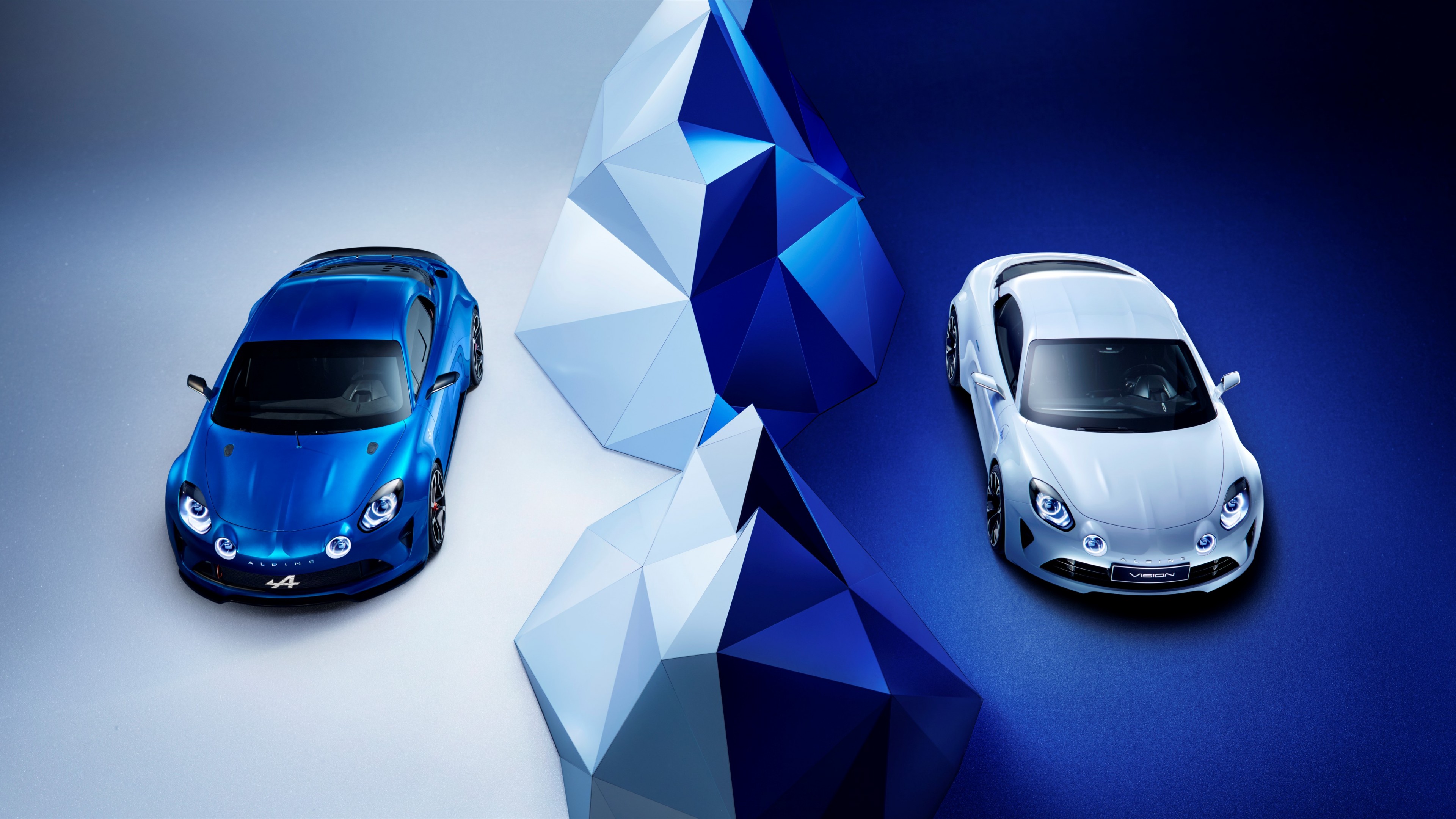 Renault Alpine Vision, Geneva Auto Show 2016, sport car, white, blue, HD Wallpaper