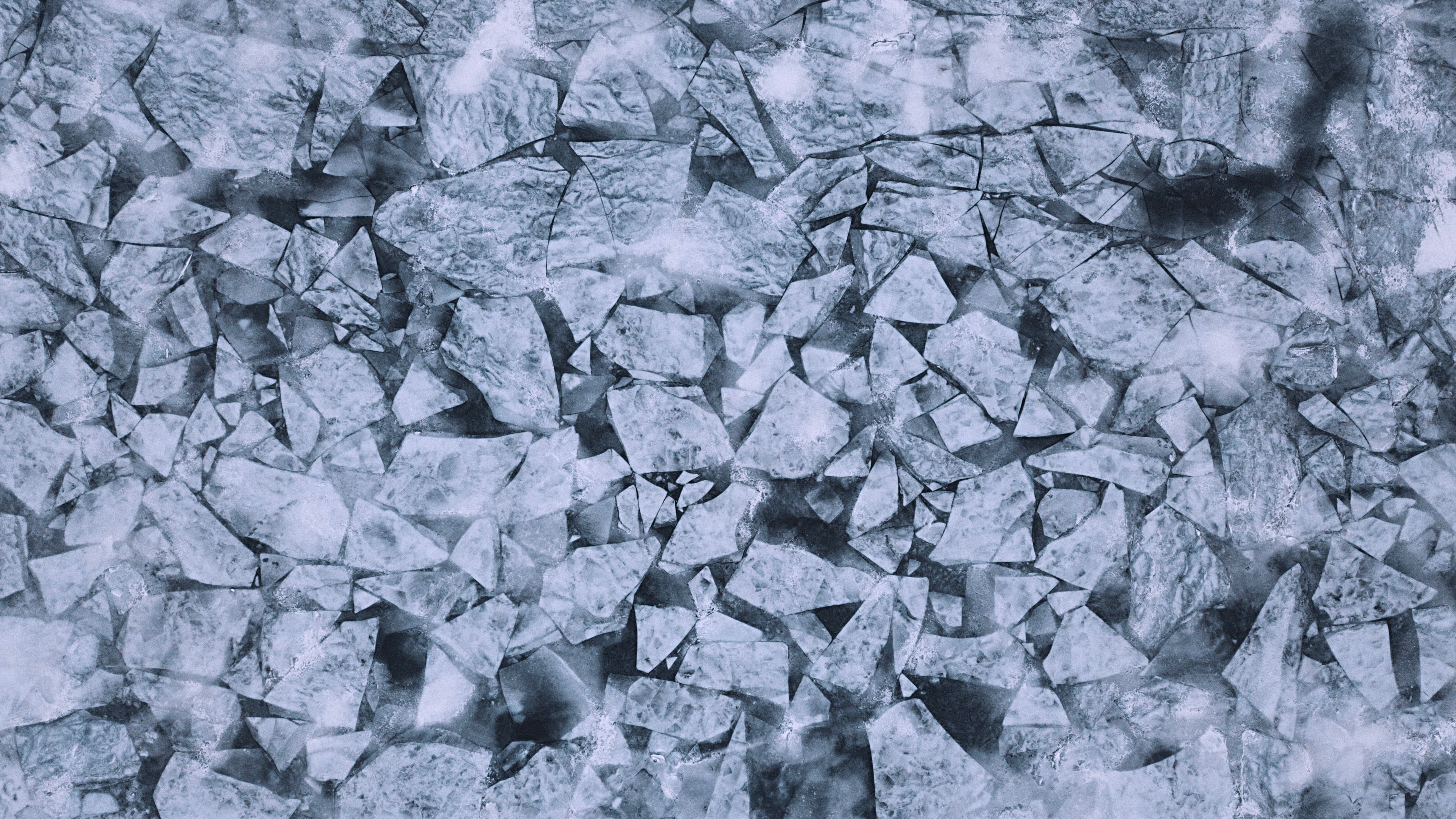 ice floes, ice, fragments, 4k, HD Wallpaper