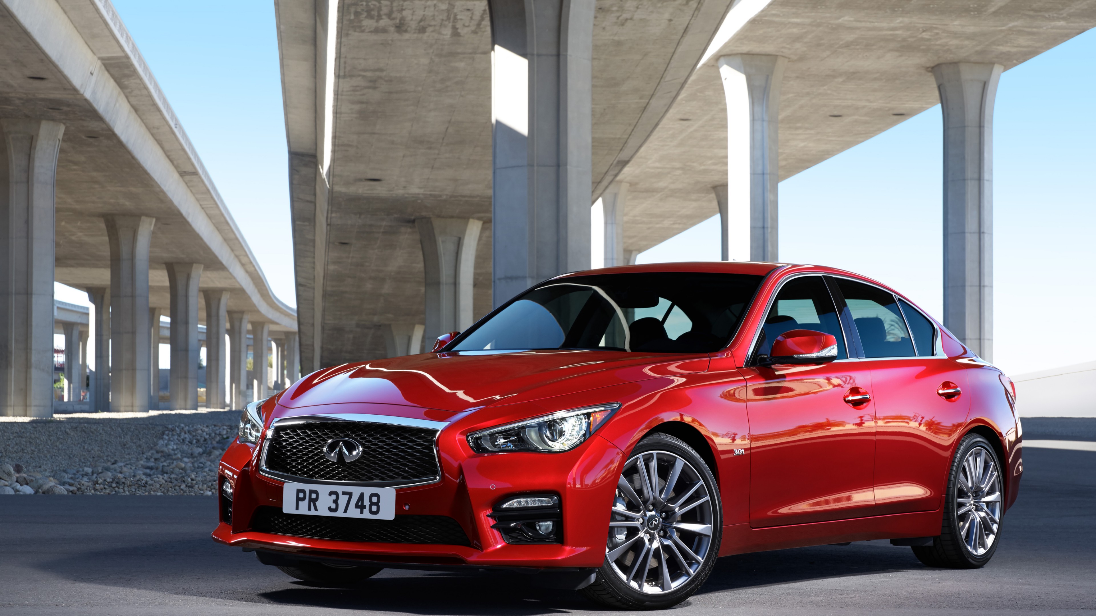 Infiniti Q50S 3.0t, Chicago auto show 2016, Hybrid, red, HD Wallpaper