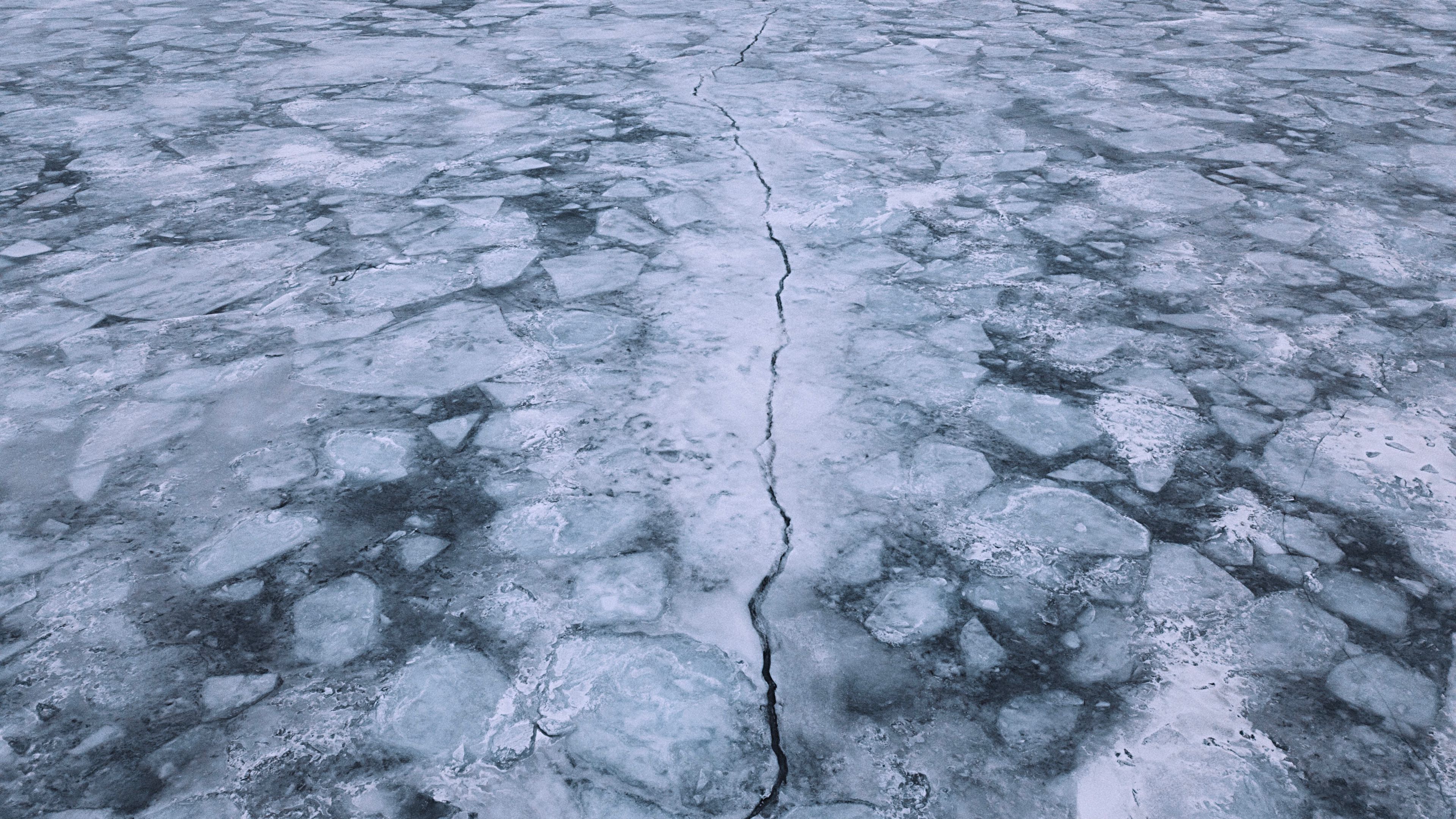 ice, cranny, ice floes, 4k, HD Wallpaper