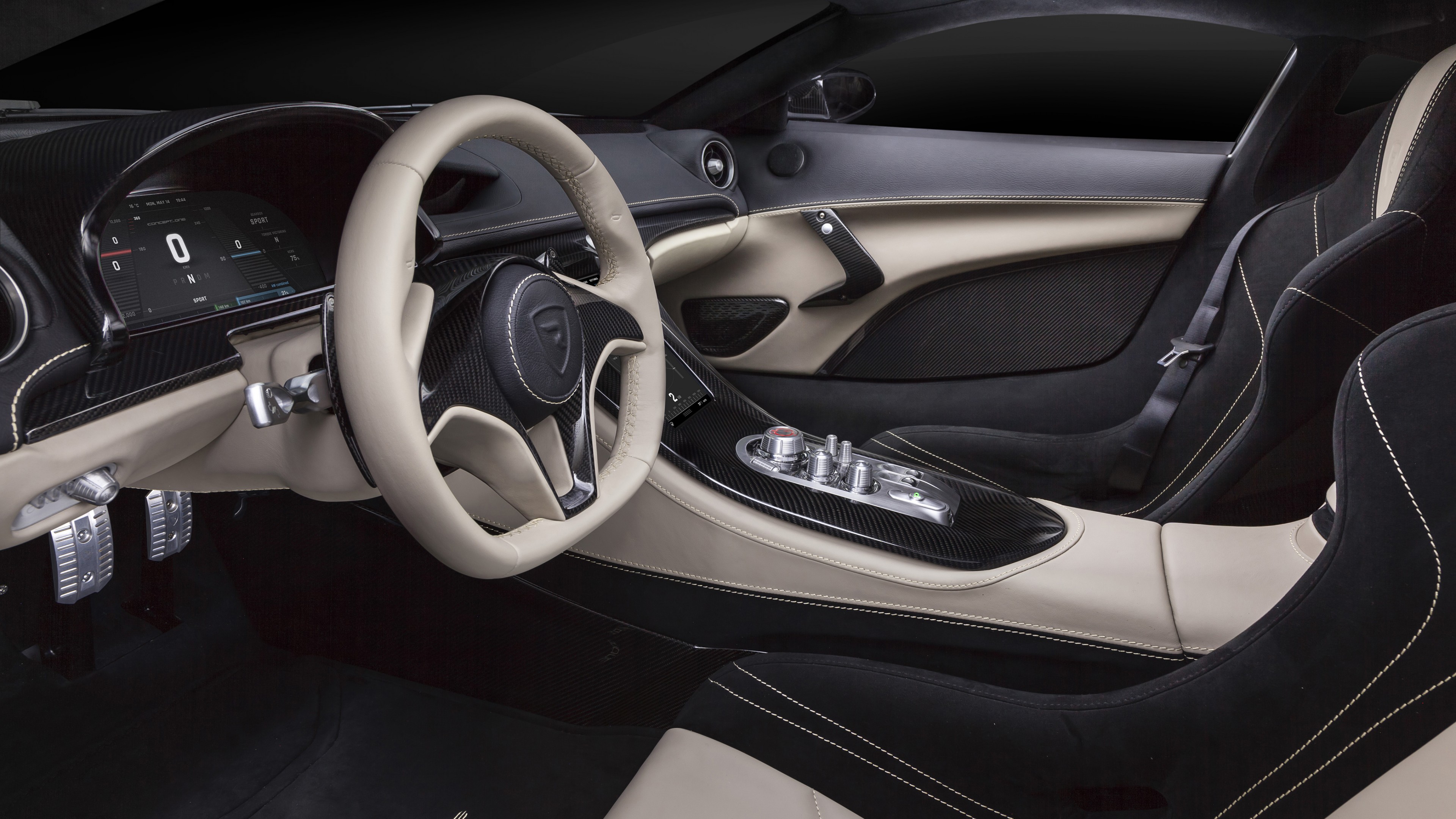 Rimac Concept One, Geneva Auto Show 2016, ultra-light super car, interior, HD Wallpaper