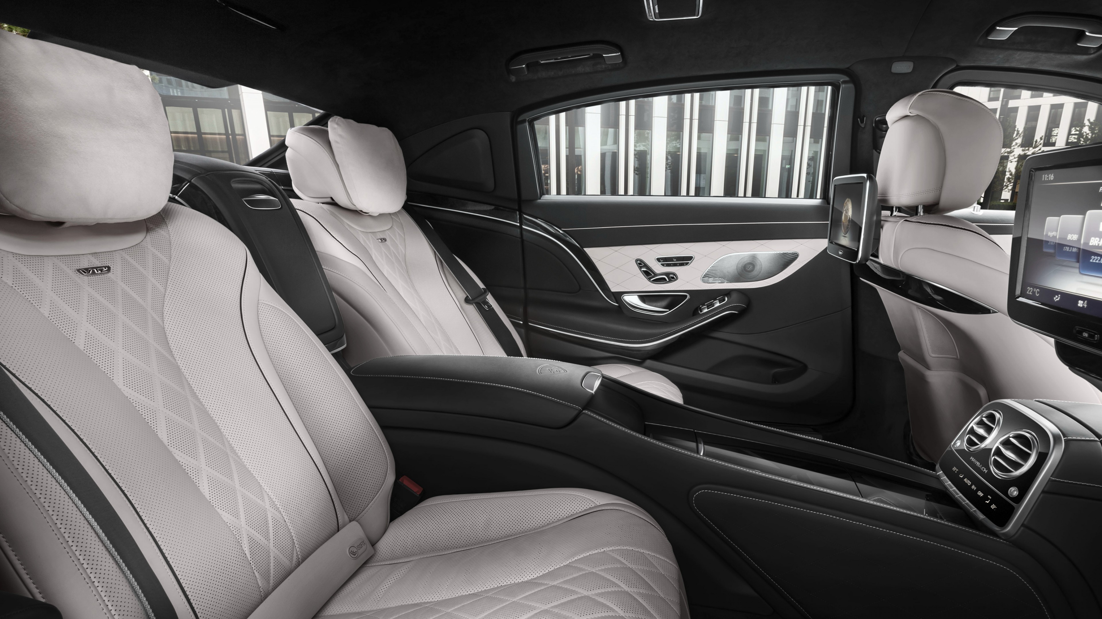 Mercedes-Maybach S 600 Guard, Geneva Auto Show 2016, VR10, sedan, interior, HD Wallpaper