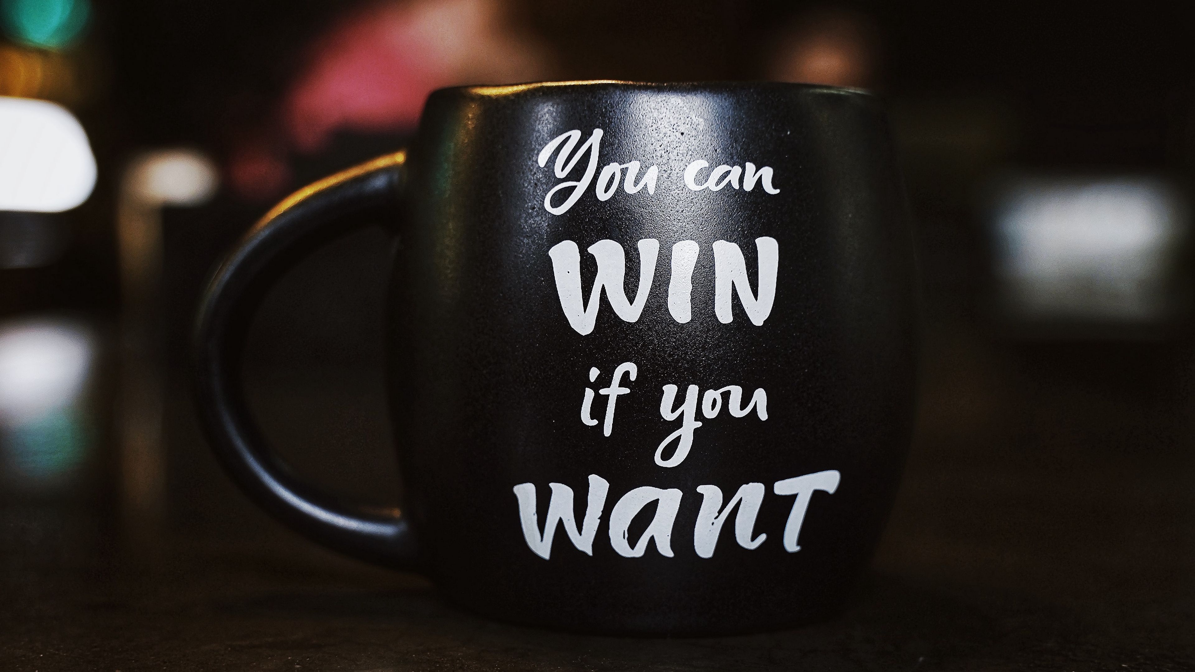 motivation, inscription, cup, 4k, HD Wallpaper