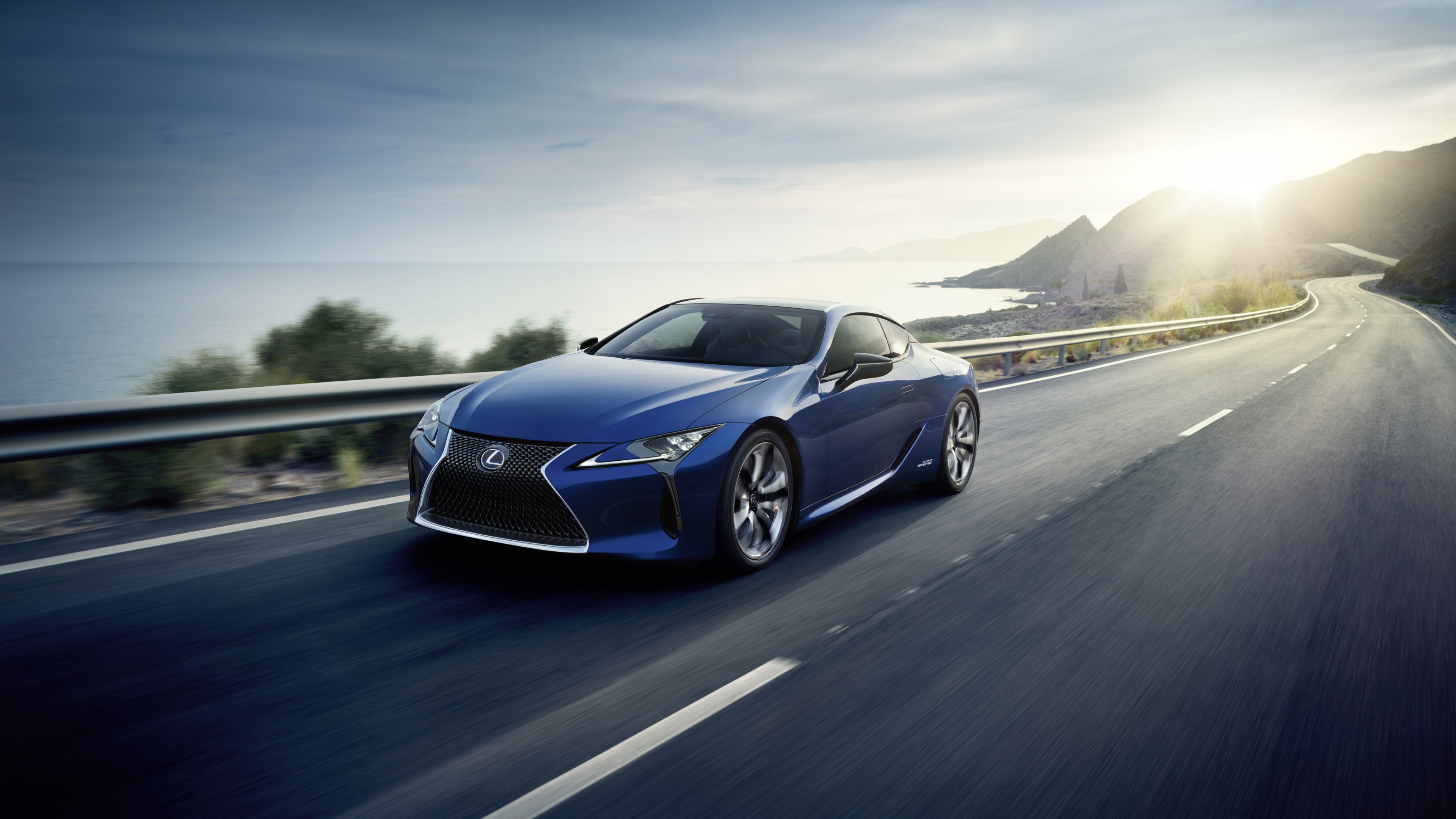 Lexus LC 500h EU-spec, Geneva Auto Show 2016, sport car, Hybrid, blue, HD Wallpaper