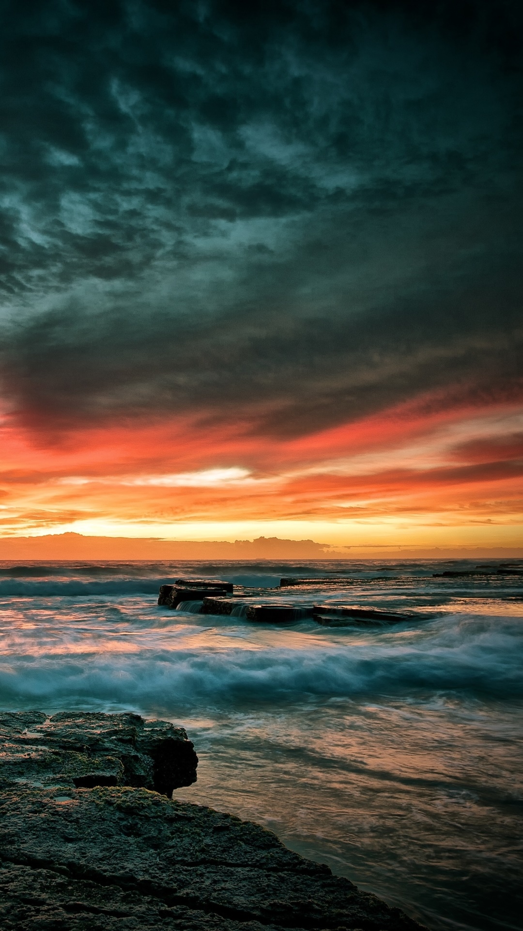 Earth Sunset, Sea, Ocean, Cloud, 1080x1920, Phone HD Wallpaper