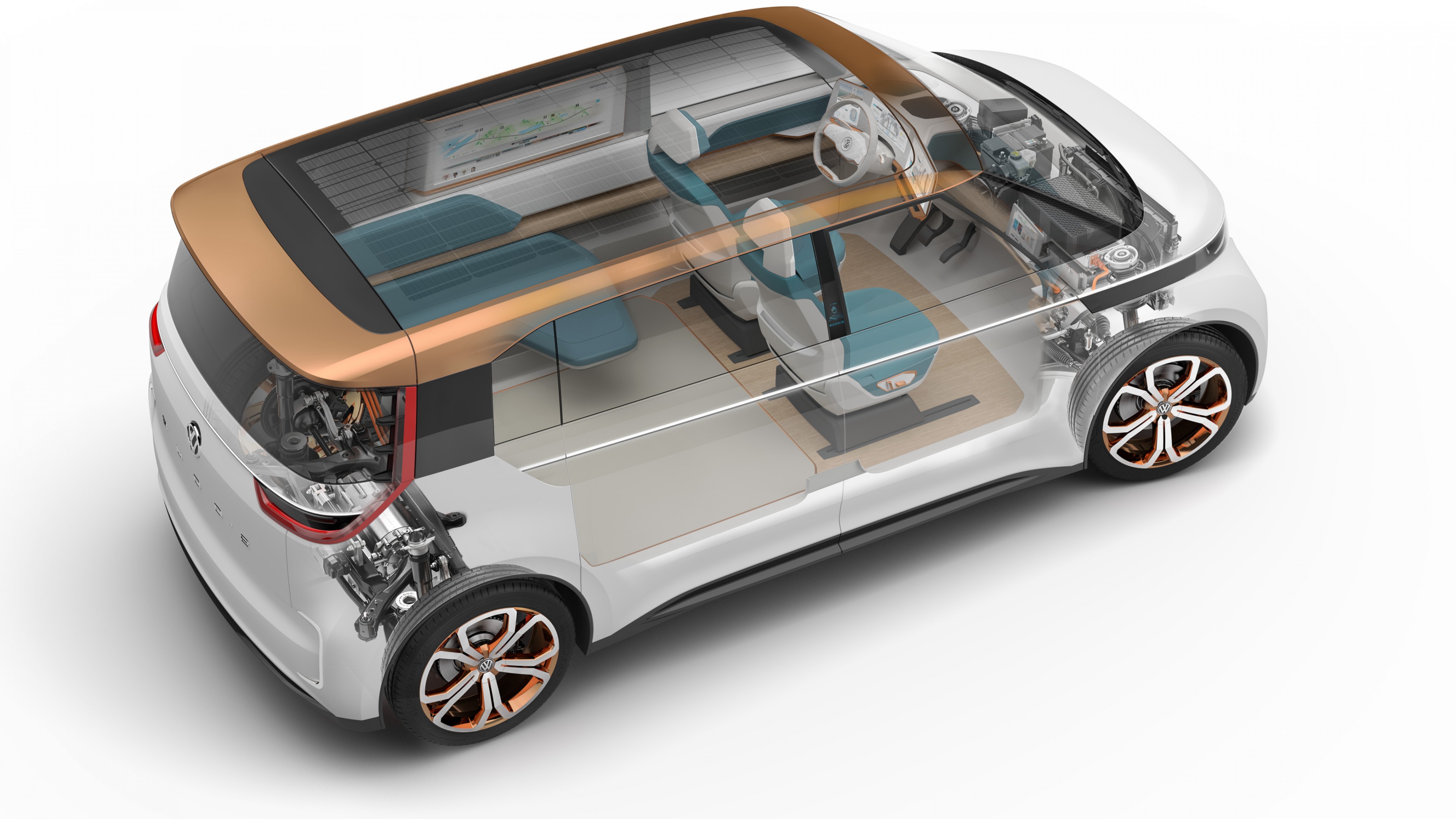 Volkswagen BUDD-e, CES 2016, electric microbus, silver, HD Wallpaper
