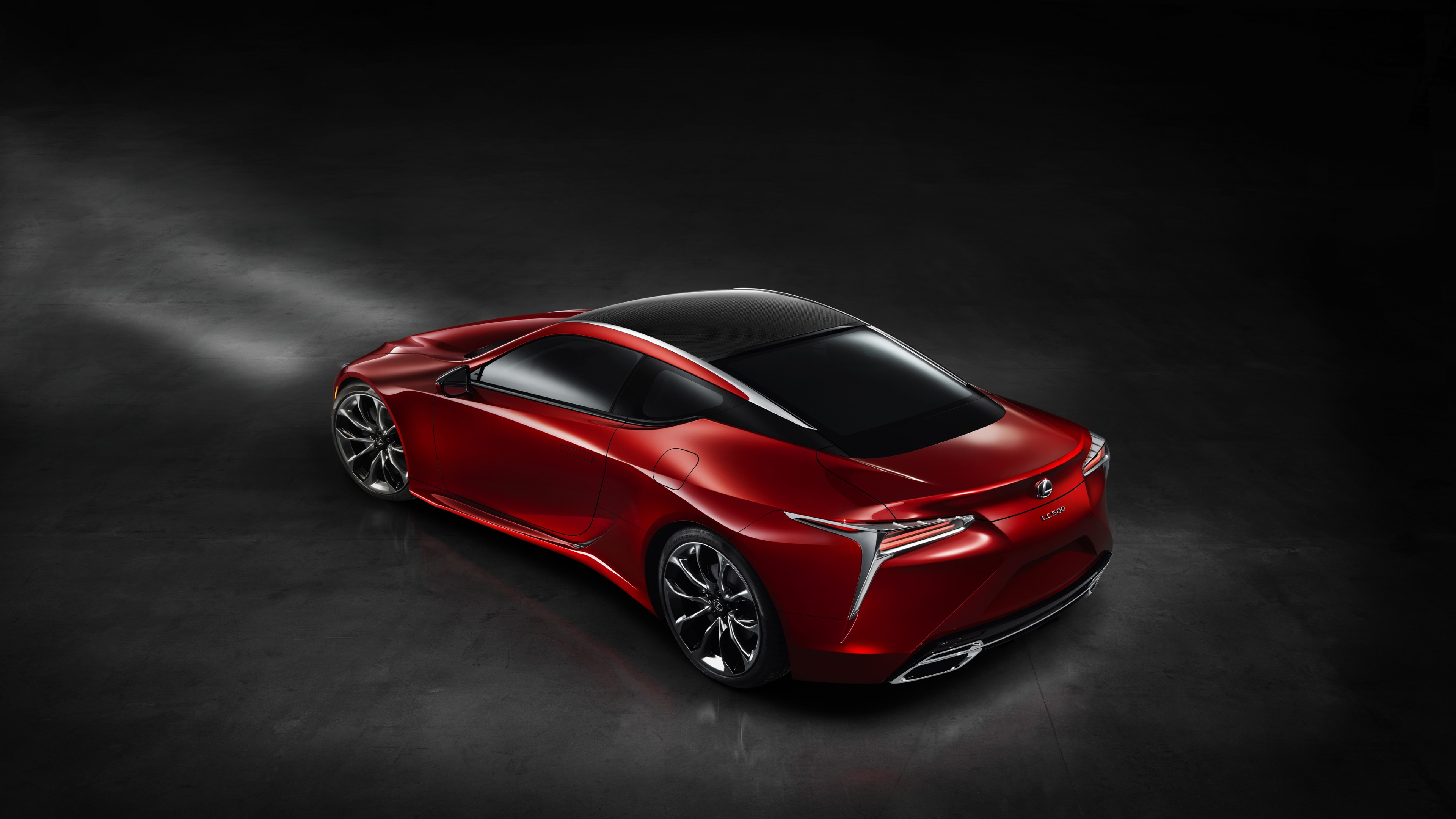 Lexus LC 500, detroit auto show 2016, red, HD Wallpaper