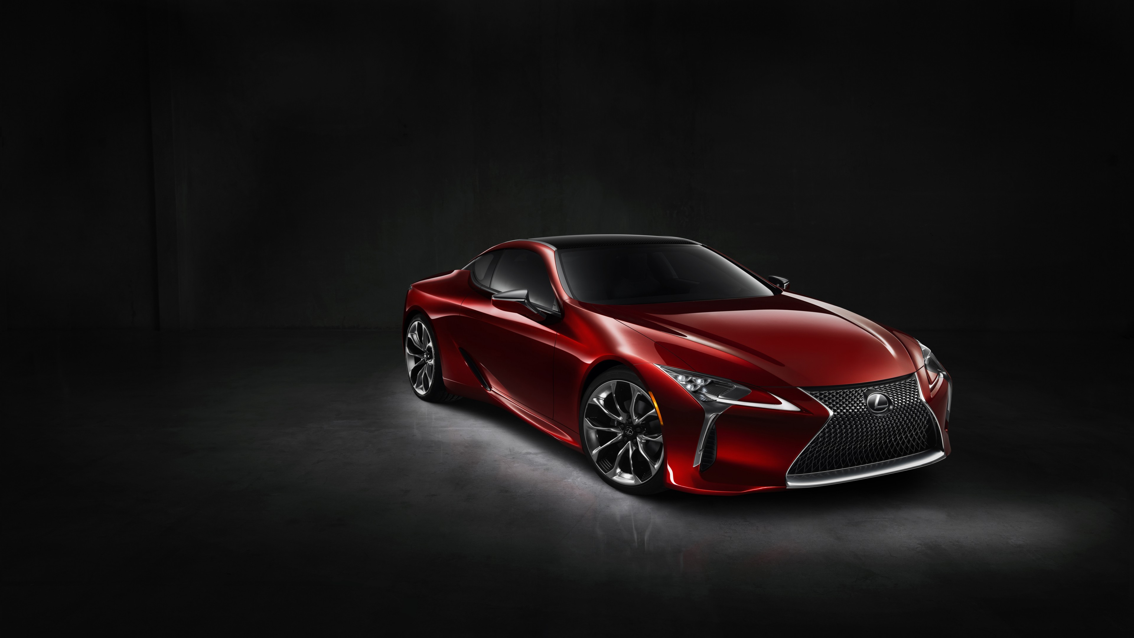 Lexus LC 500, detroit auto show 2016, red, HD Wallpaper