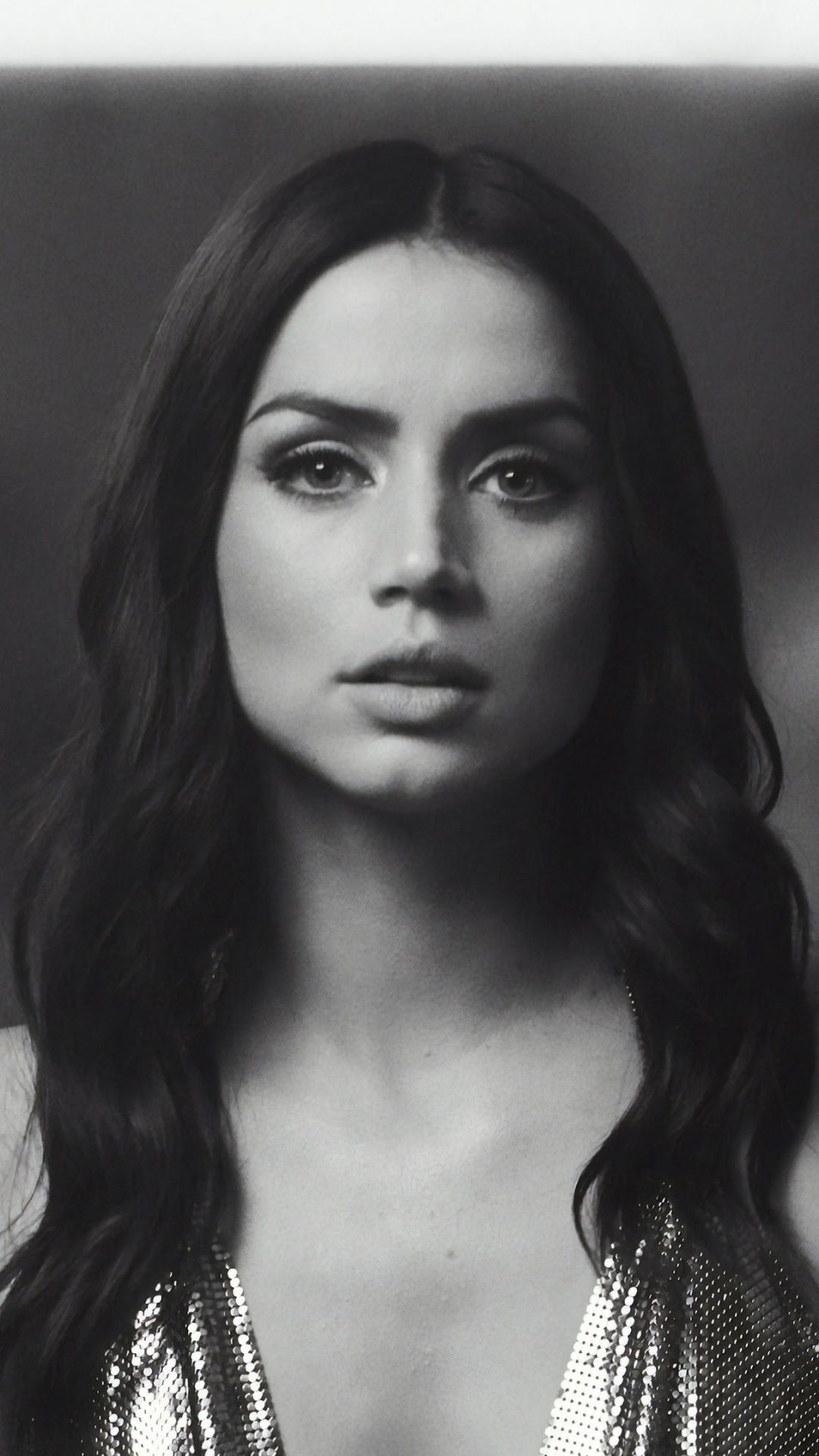 Celebrity Ana de Armas, Monochrome, Actress, Cuban, 1080x1920, Phone HD Wallpaper