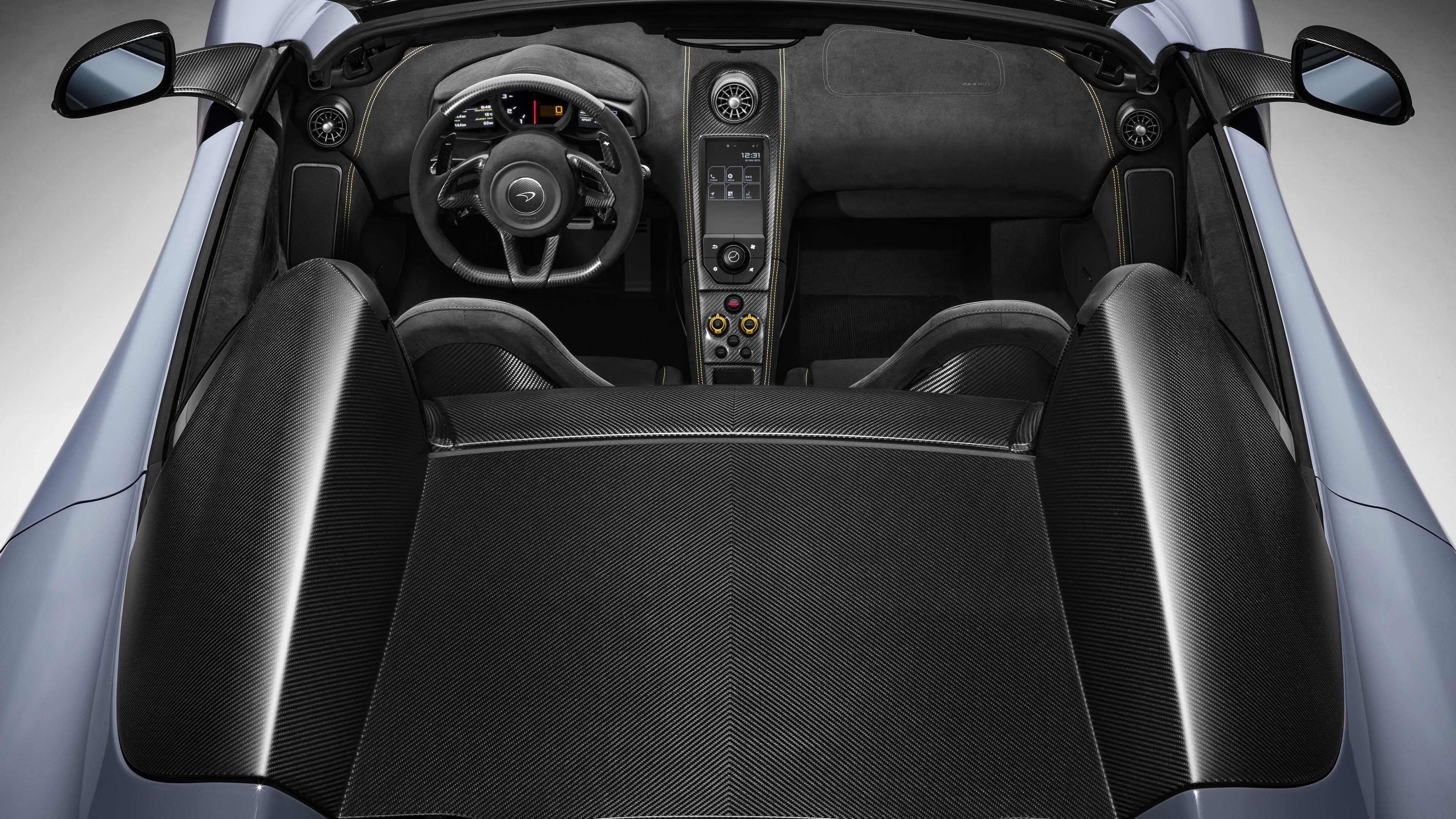 McLaren MSO 675LT Spider, Geneva International Motor Show 2016, sports car, interior, HD Wallpaper