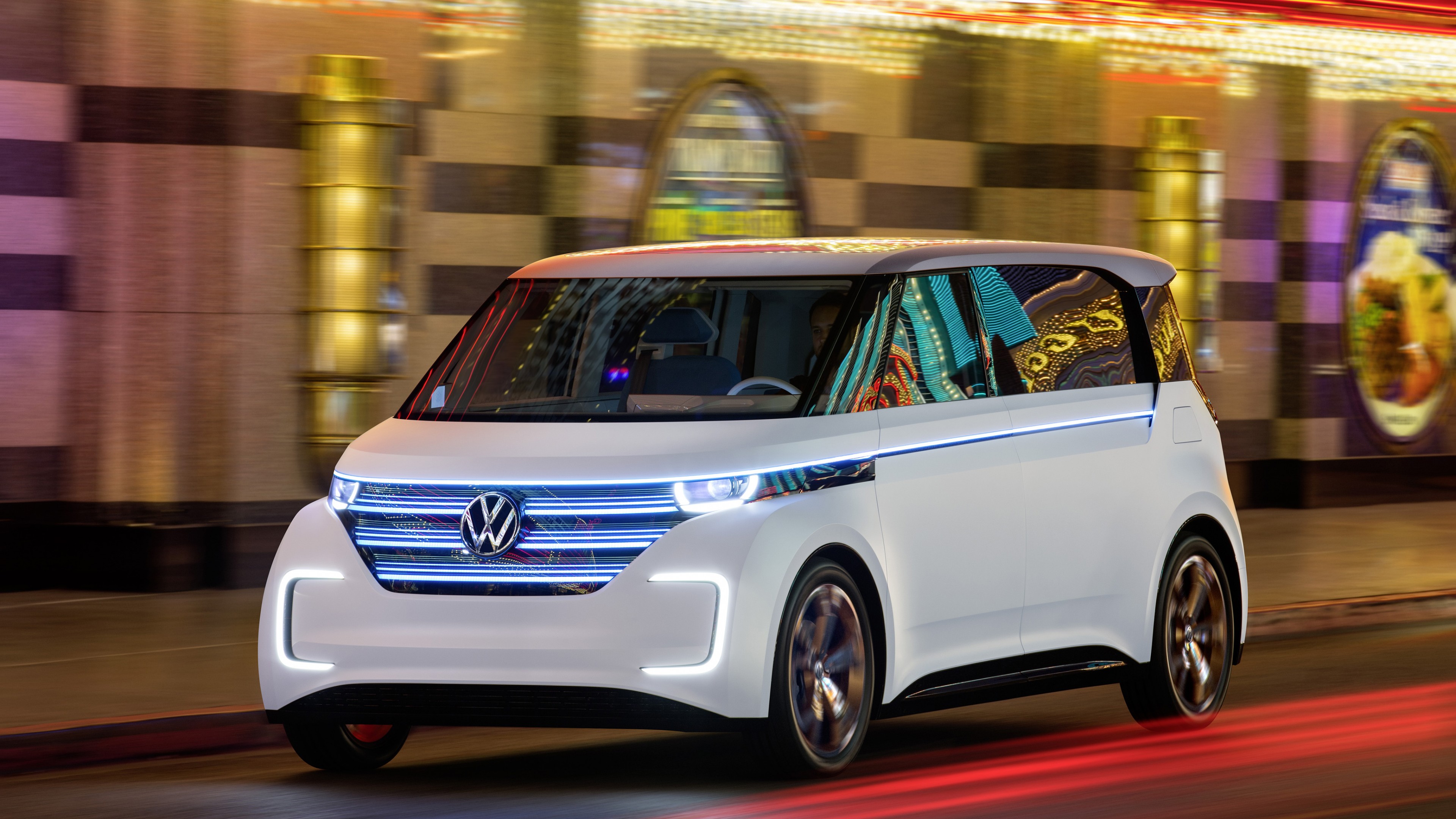 Volkswagen BUDD-e, CES 2016, electric microbus, silver, HD Wallpaper