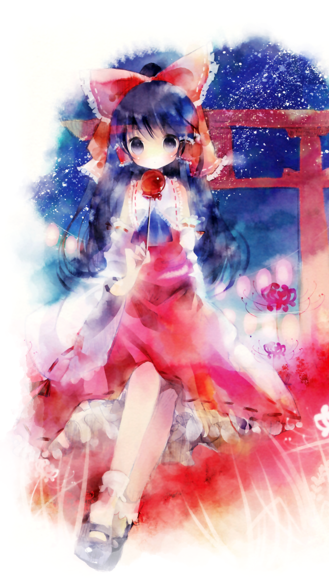 Anime Touhou, Reimu Hakurei, 1080x1920, Phone HD Wallpaper