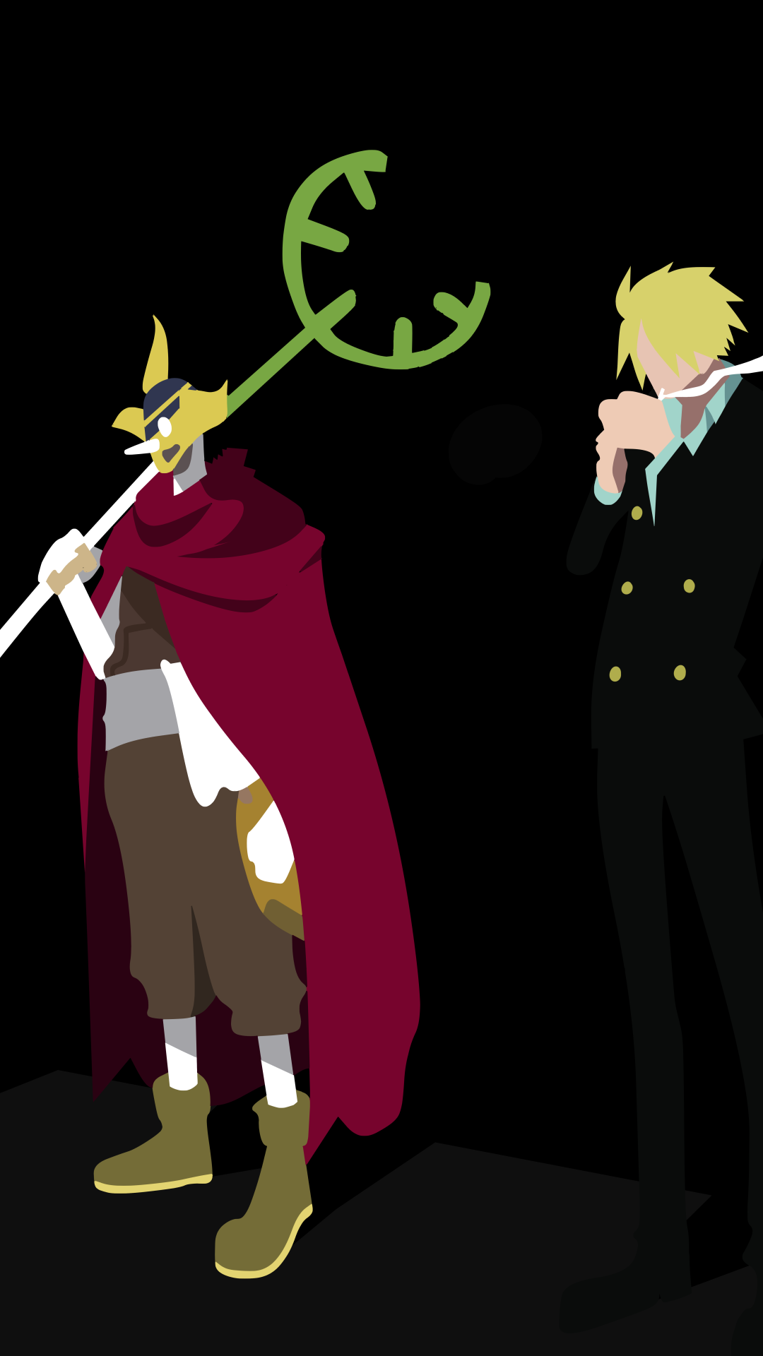 Anime One Piece, Staff, Blonde, Usopp (One Piece), Minimalist, Sanji (One Piece), 1080x1920, Phone HD Wallpaper