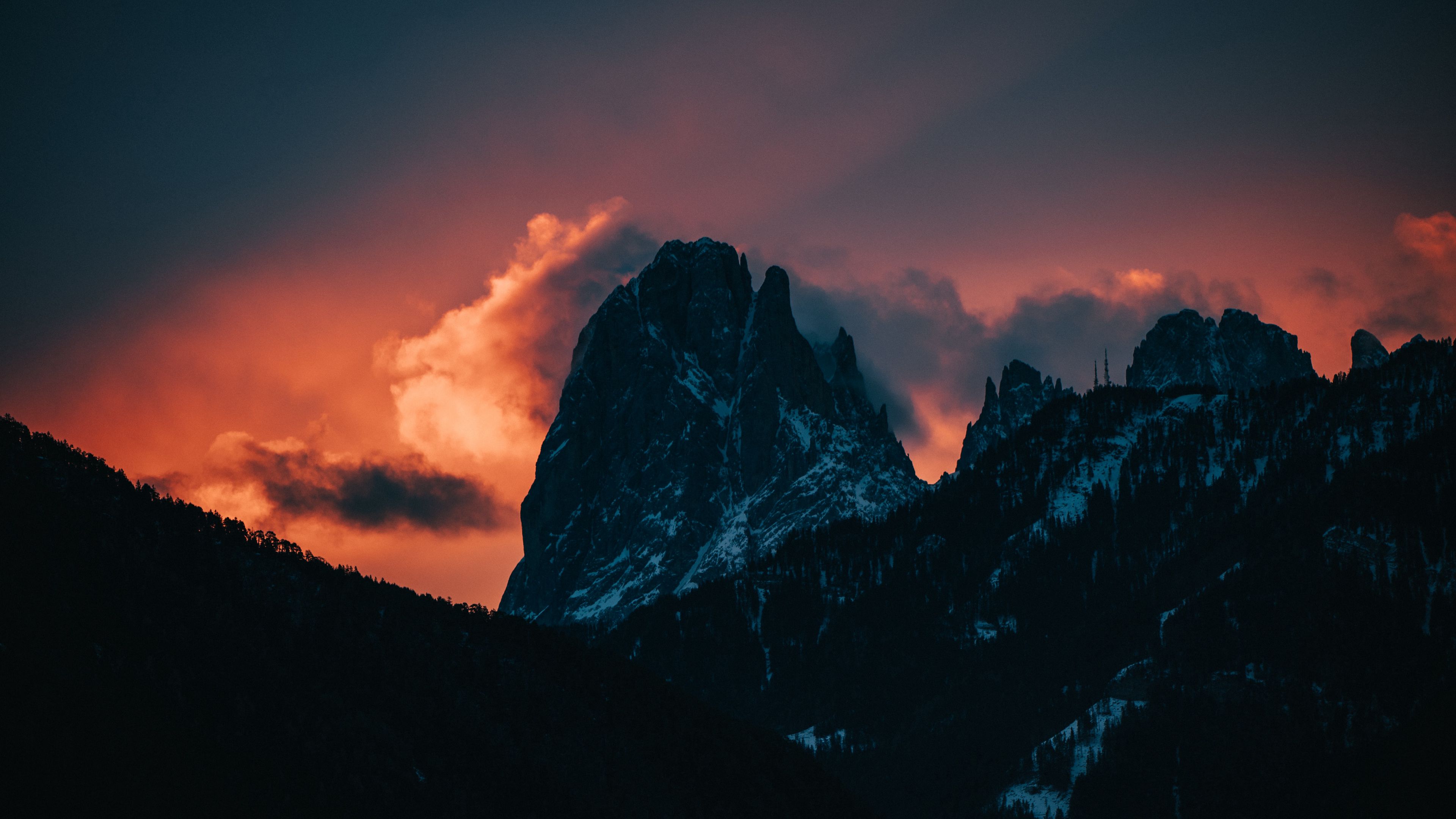 block, peak, sunset, cloud, 4k, HD Wallpaper