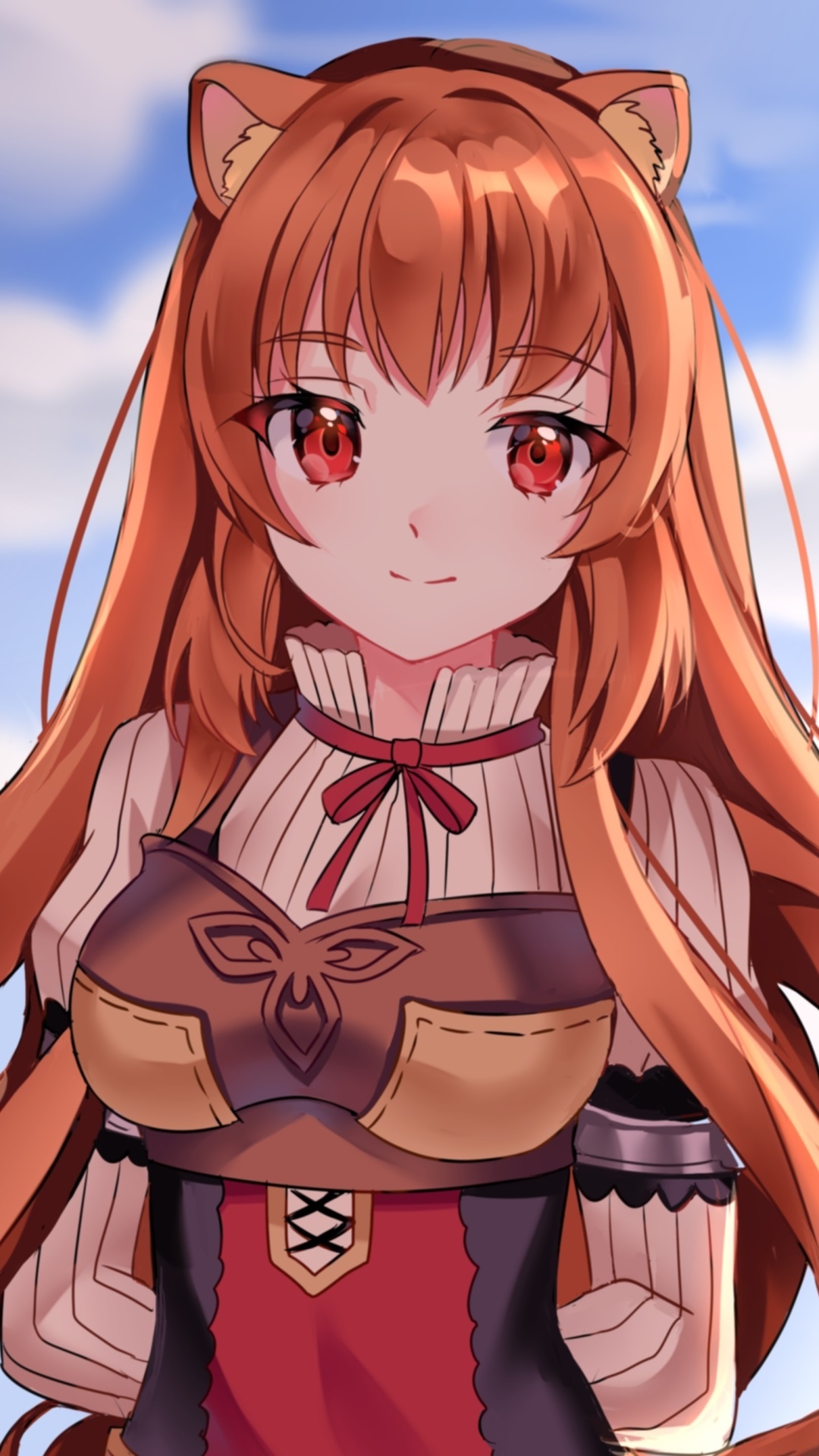 Anime The Rising of the Shield Hero, Red Eyes, Raphtalia (The Rising Of The Shield Hero), Brown Hair, 1080x1920, Phone HD Wallpaper