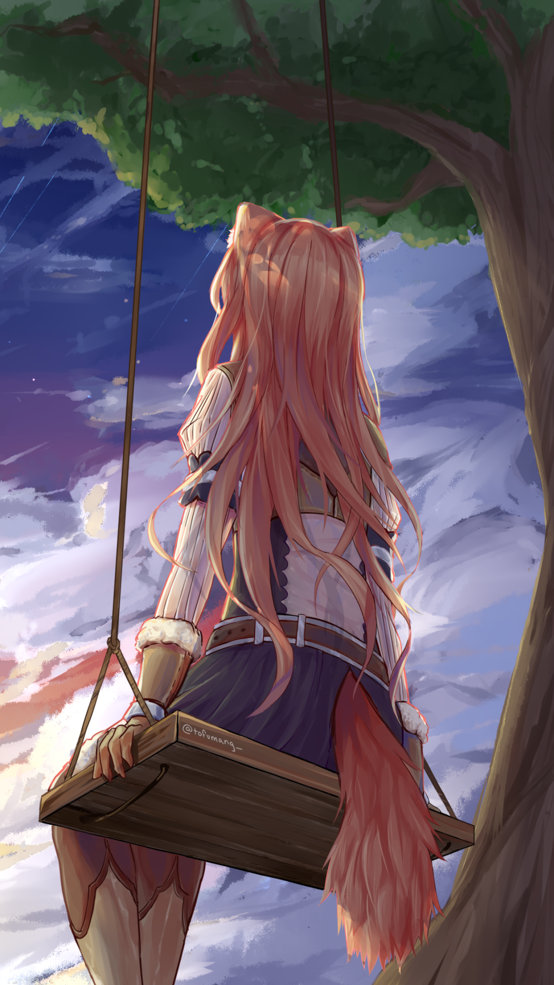 Anime The Rising of the Shield Hero, Sunset, Raphtalia (The Rising Of The Shield Hero), Tail, Brown Hair, 1080x1920, Phone HD Wallpaper