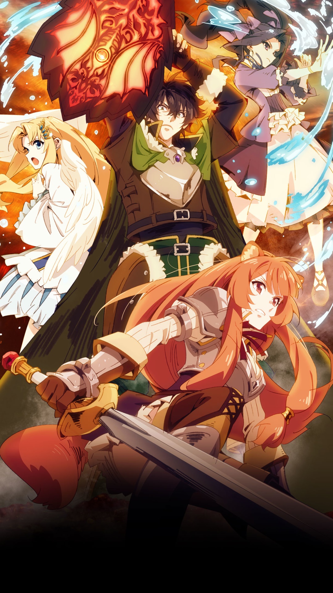 Anime The Rising of the Shield Hero, Naofumi Iwatani, Raphtalia (The Rising Of The Shield Hero), Filo (The Rising Of The Shield Hero), Melty Q Melromarc, Tate No Yuusha No Nariagari, 1080x1920, Phone HD Wallpaper