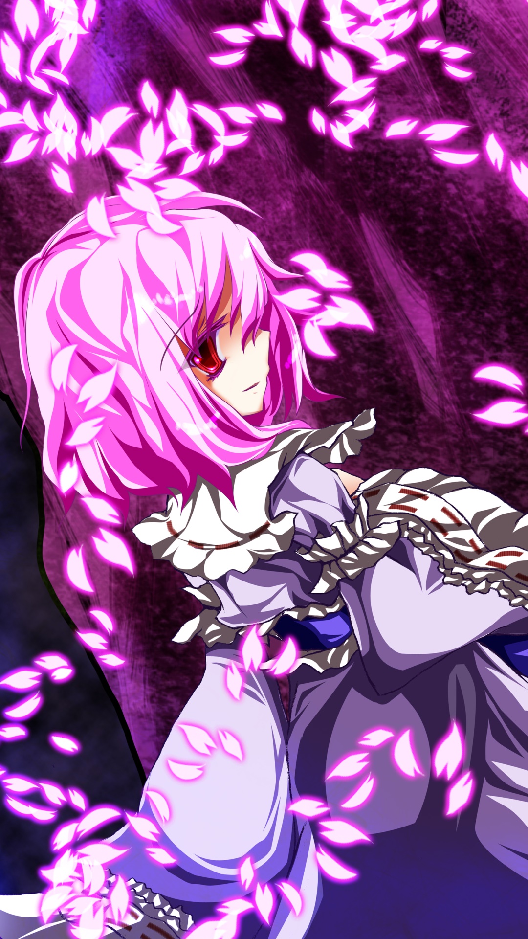Anime Touhou, Yuyuko Saigyouji, 1080x1920, Phone HD Wallpaper