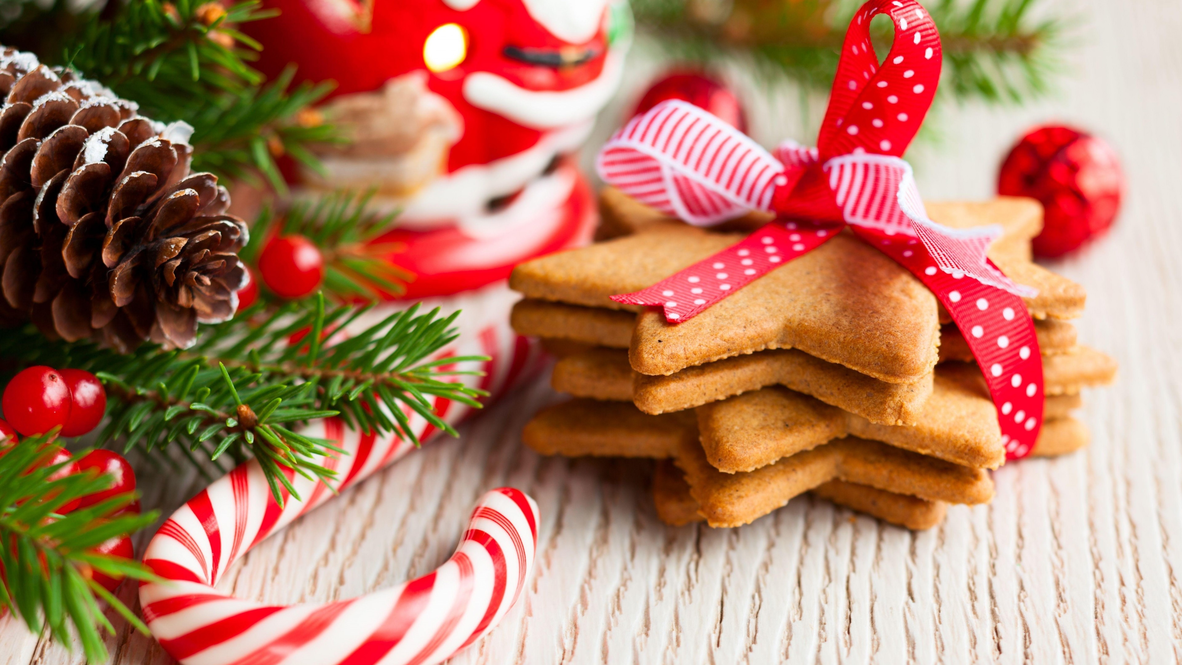 Christmas cookies, New year, decirations, branch, HD Wallpaper